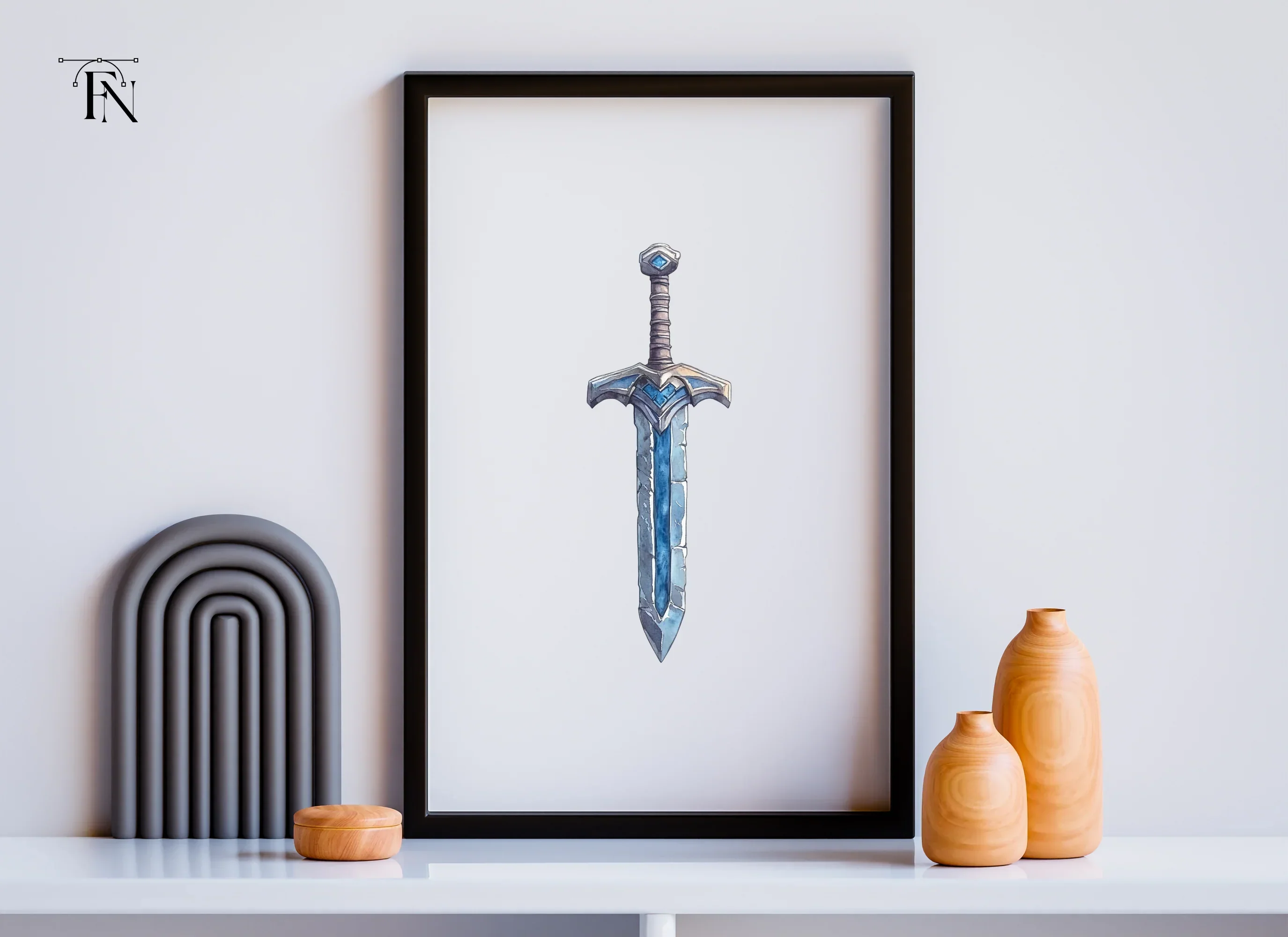 Fantasy Ice Sword Clipart Bundle - Image 6