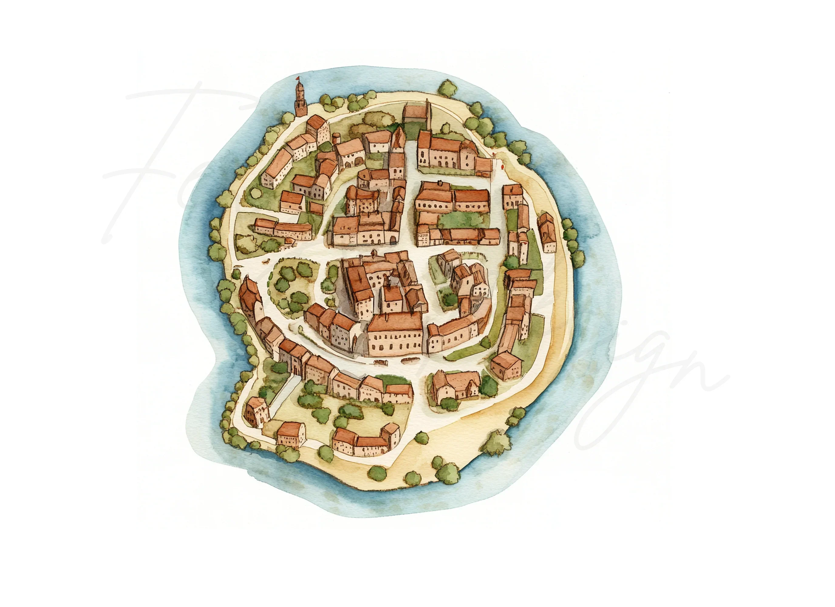 Fantasy Town Maps Clipart Bundle - Image 3