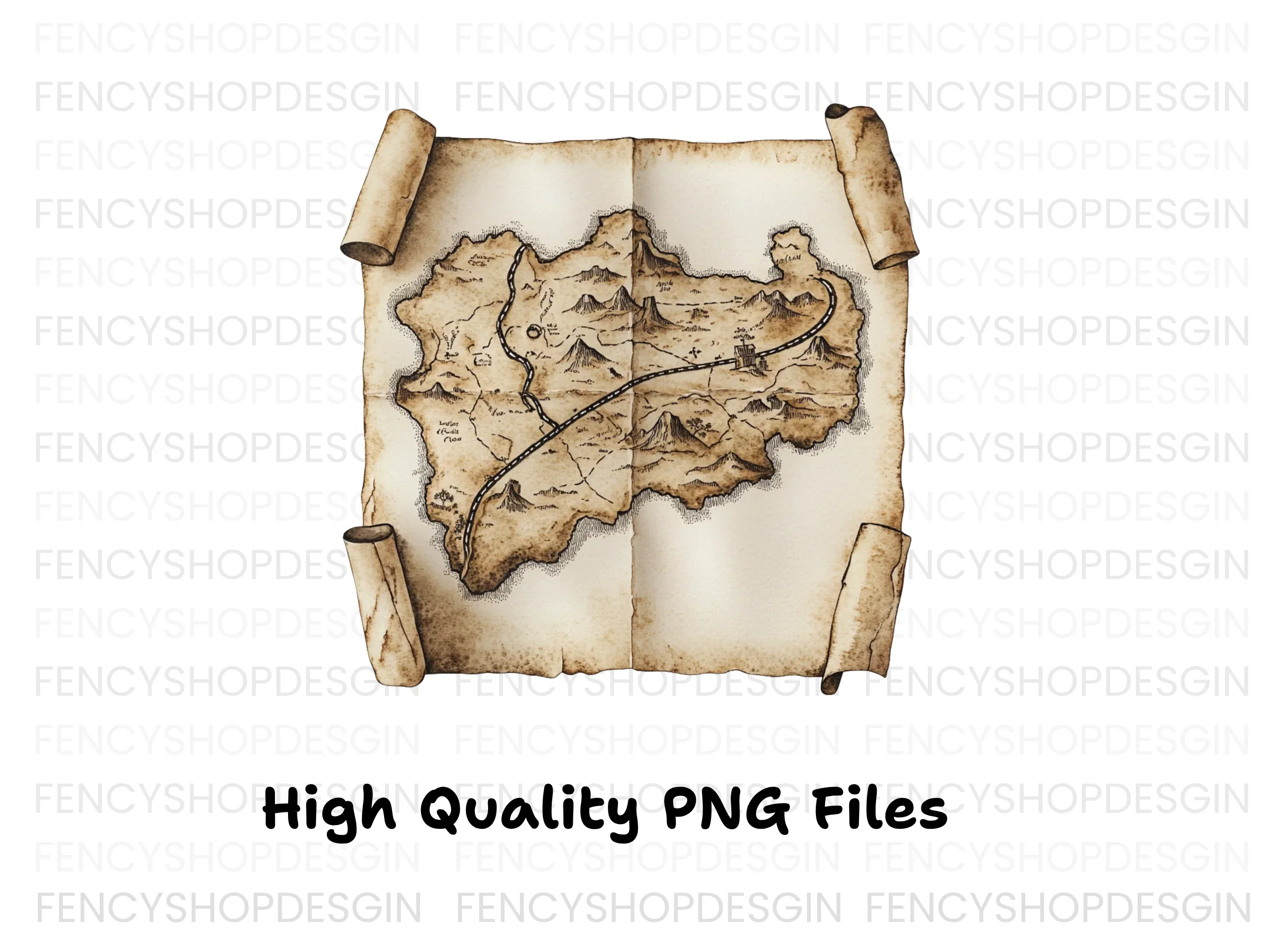 Fantasy World Map Scroll Clipart Bundle - Image 5