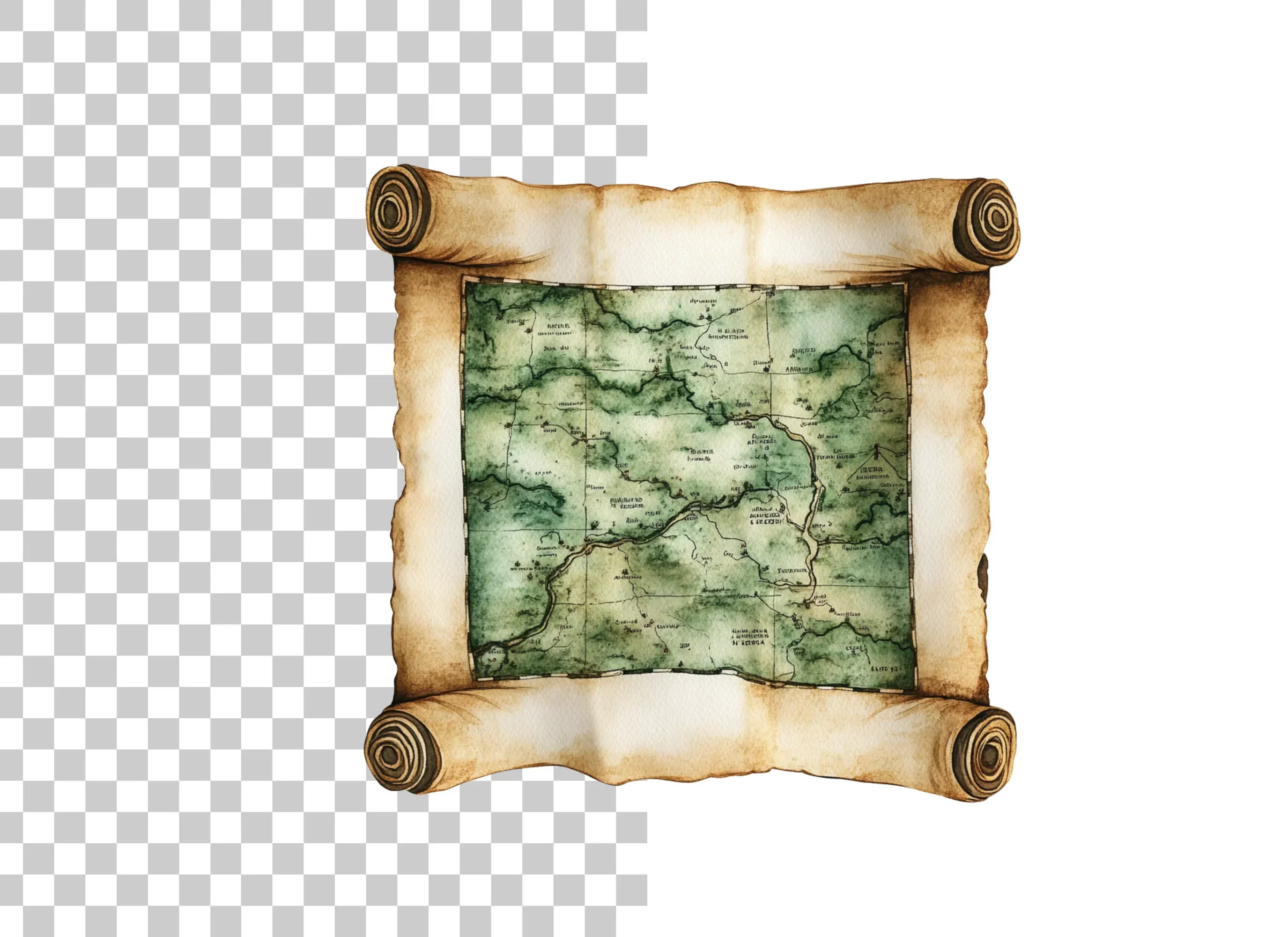Fantasy World Map Scroll Clipart Bundle - Image 6