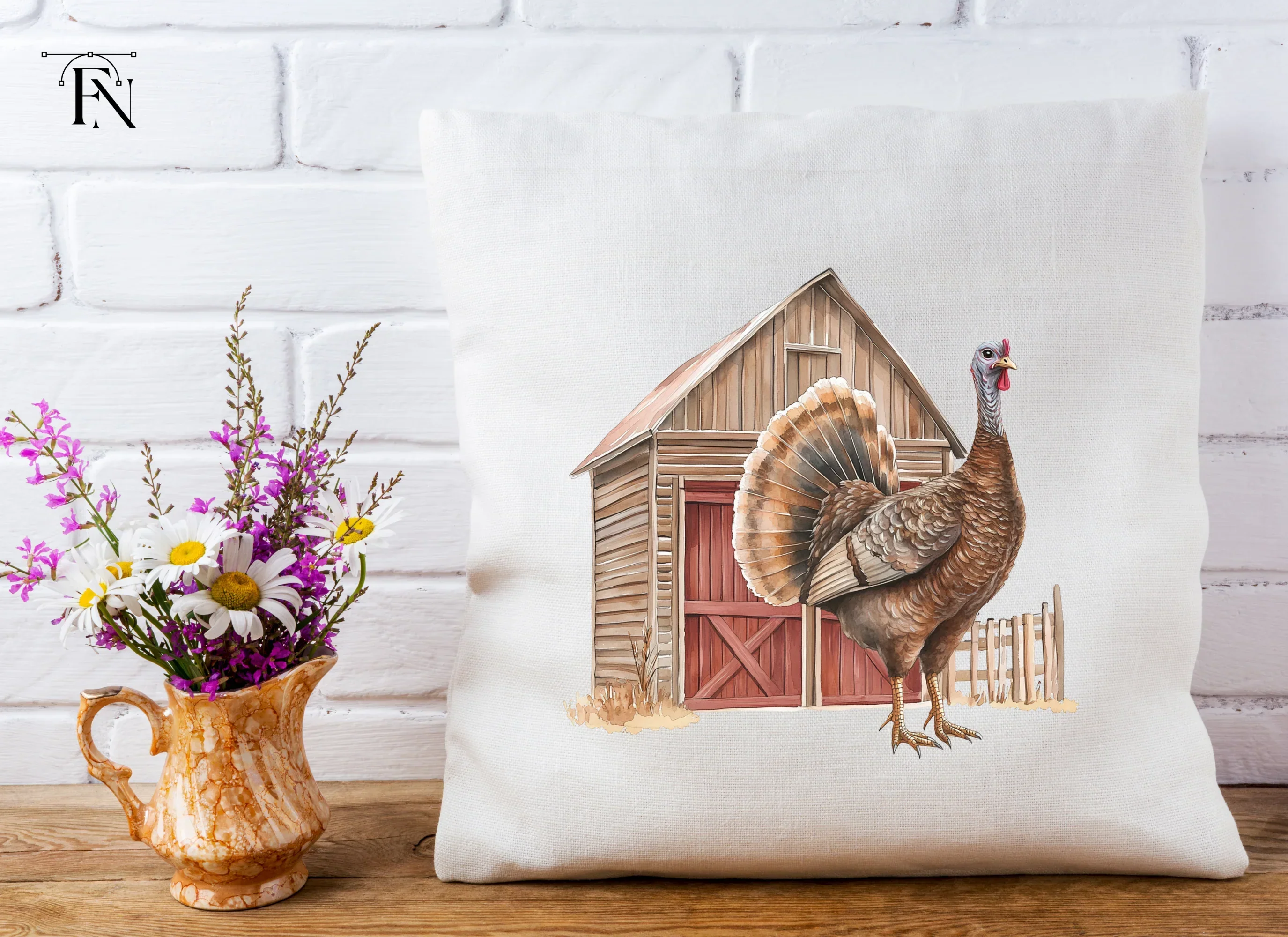 Farmhouse Turkey Barn Clipart Bundle - Image 5