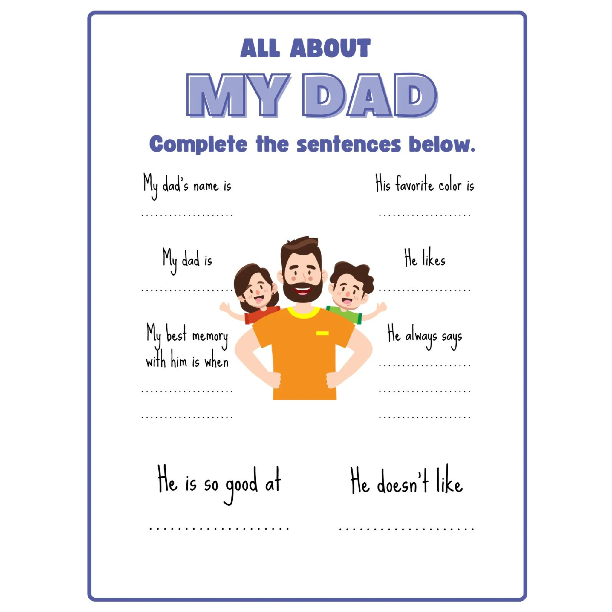 Father's Day Worksheets and Activity Pages