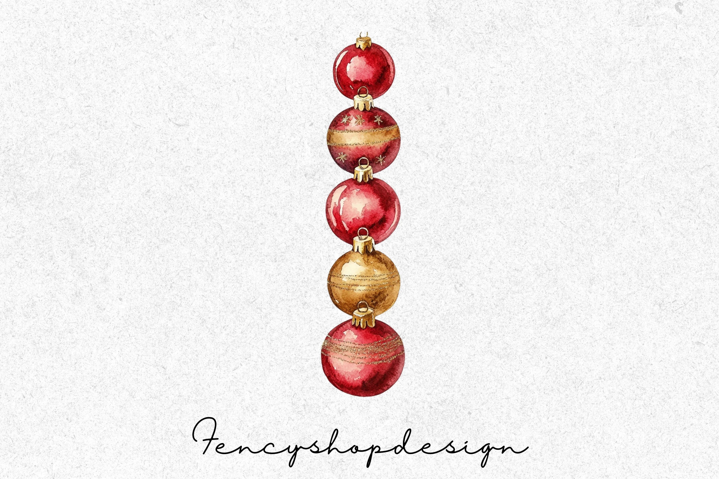 Festive Christmas Baubles Clipart Bundle - Image 4
