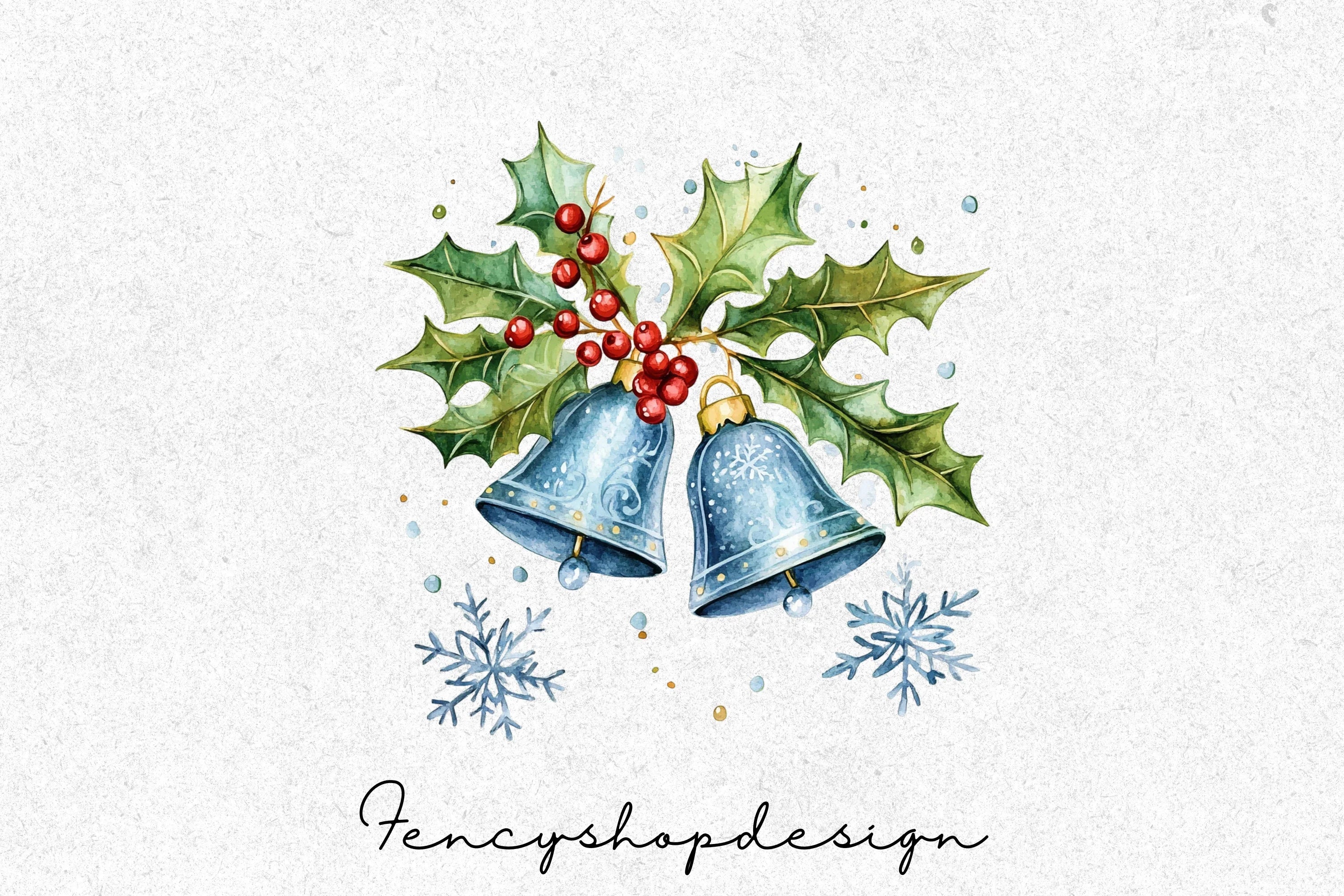 Festive Christmas Bells Clipart Bundle - Image 3