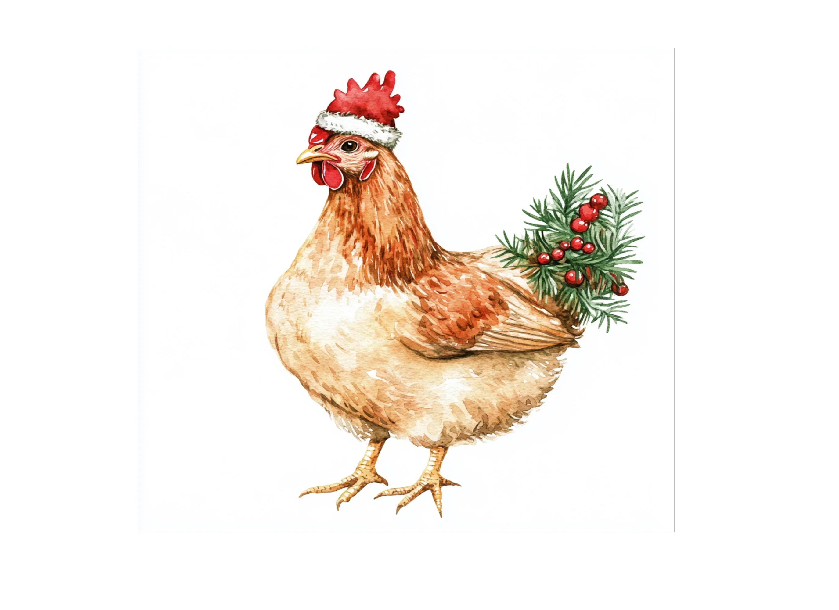 Festive Christmas Chicken Clipart Bundle - Image 3