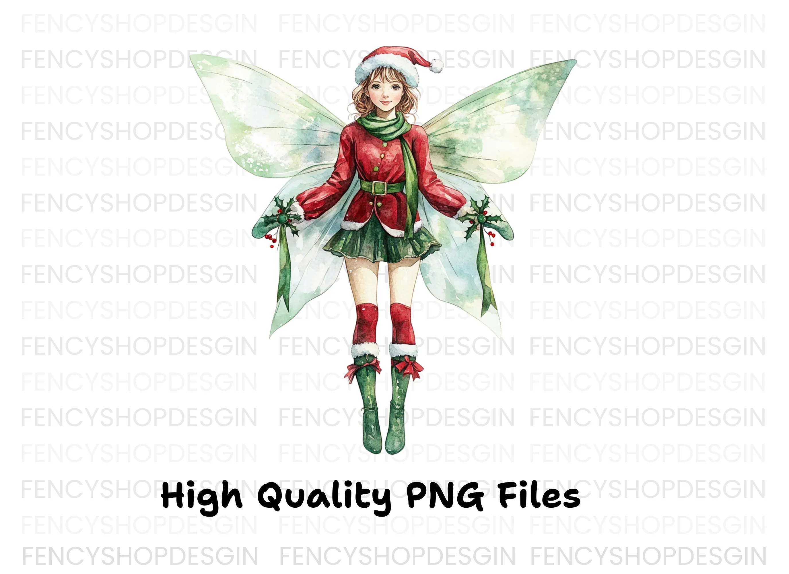 Festive Christmas Fairy Clipart Bundle - Image 3