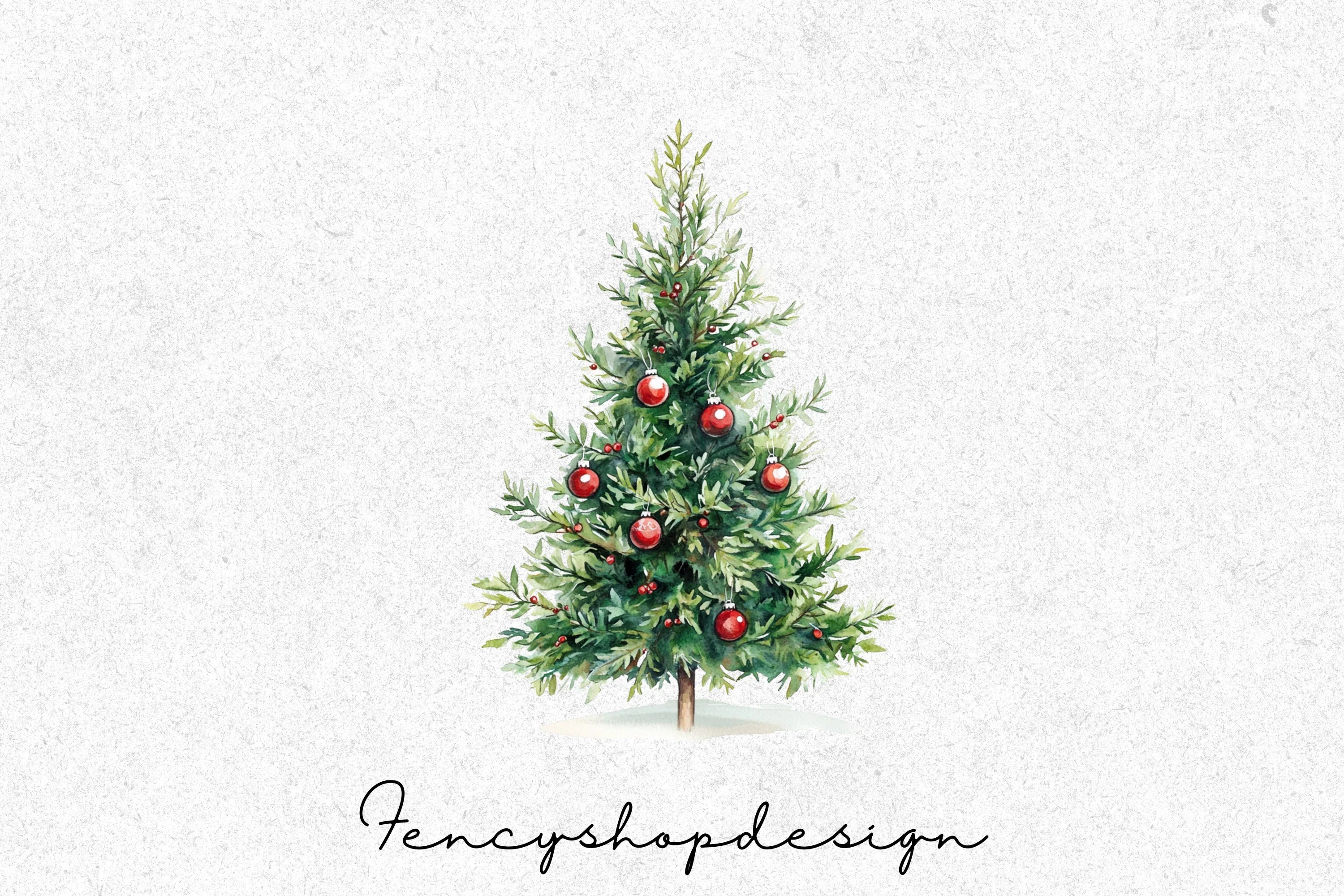 Festive Christmas Tree Clipart Bundle - Image 7