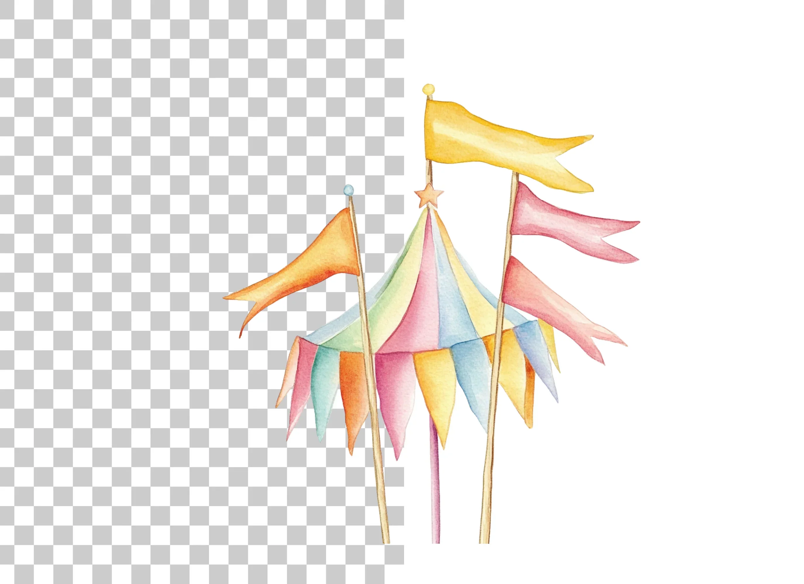 Festive Circus Flags Clipart Bundle - Image 2