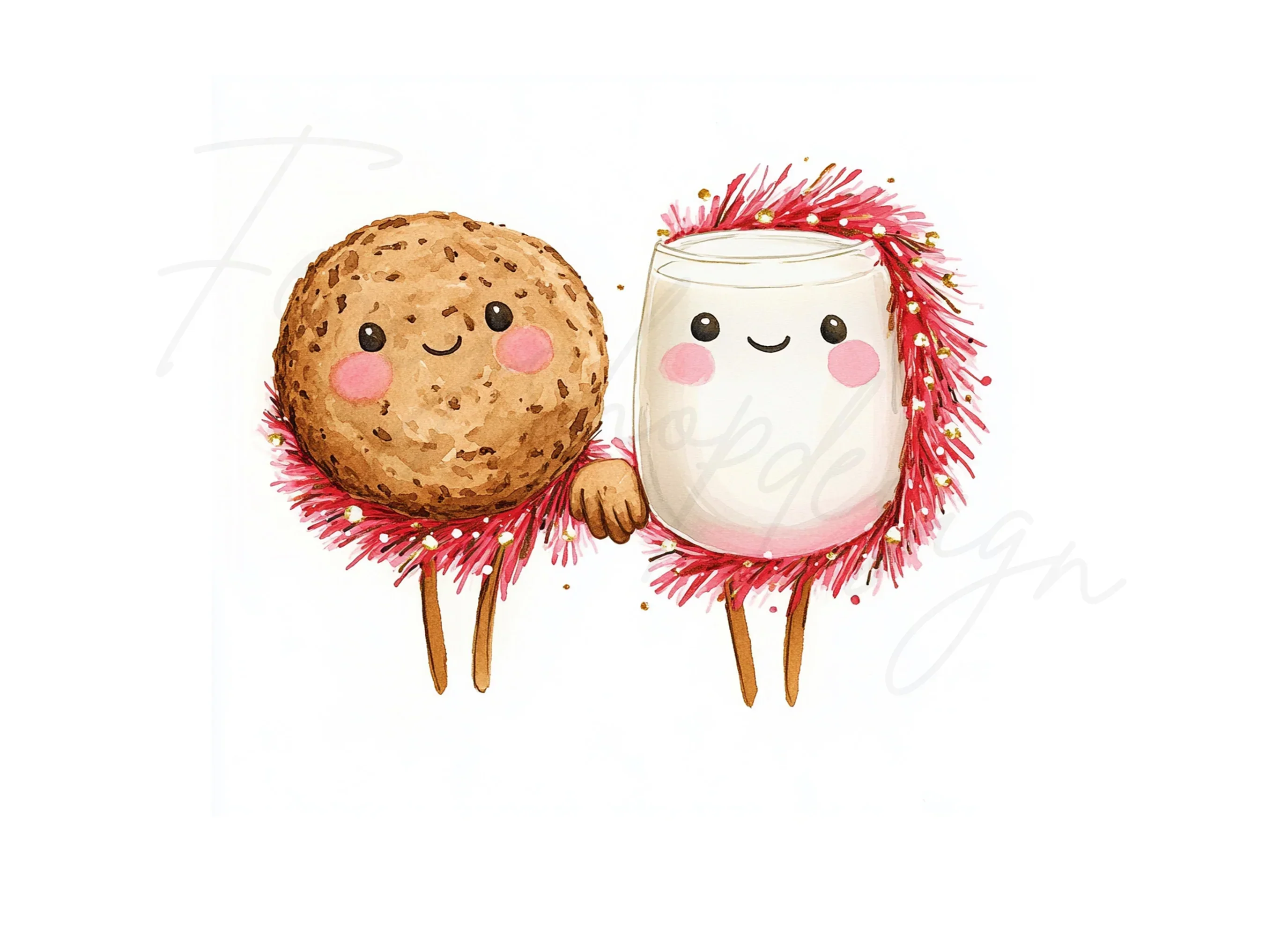 Festive Cookie and Milk Friends Clipart Bundle - Image 2