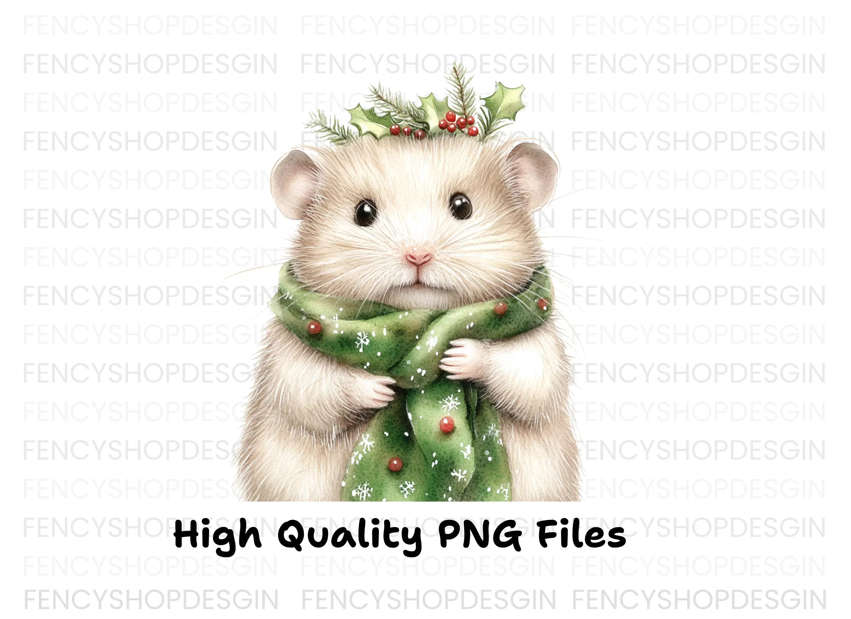 Festive Hamster Christmas Clipart Bundle - Image 2