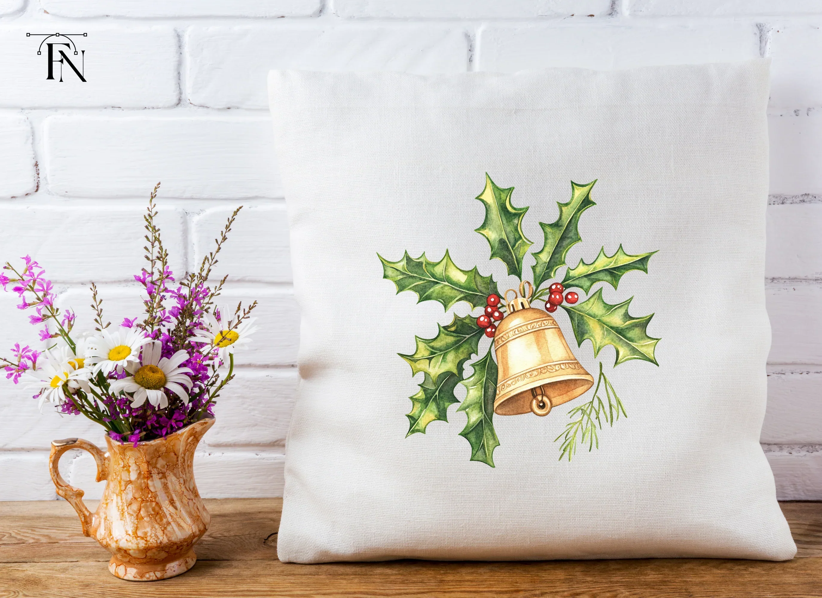 Festive Holly and Bell Christmas Clipart Bundle - Image 5