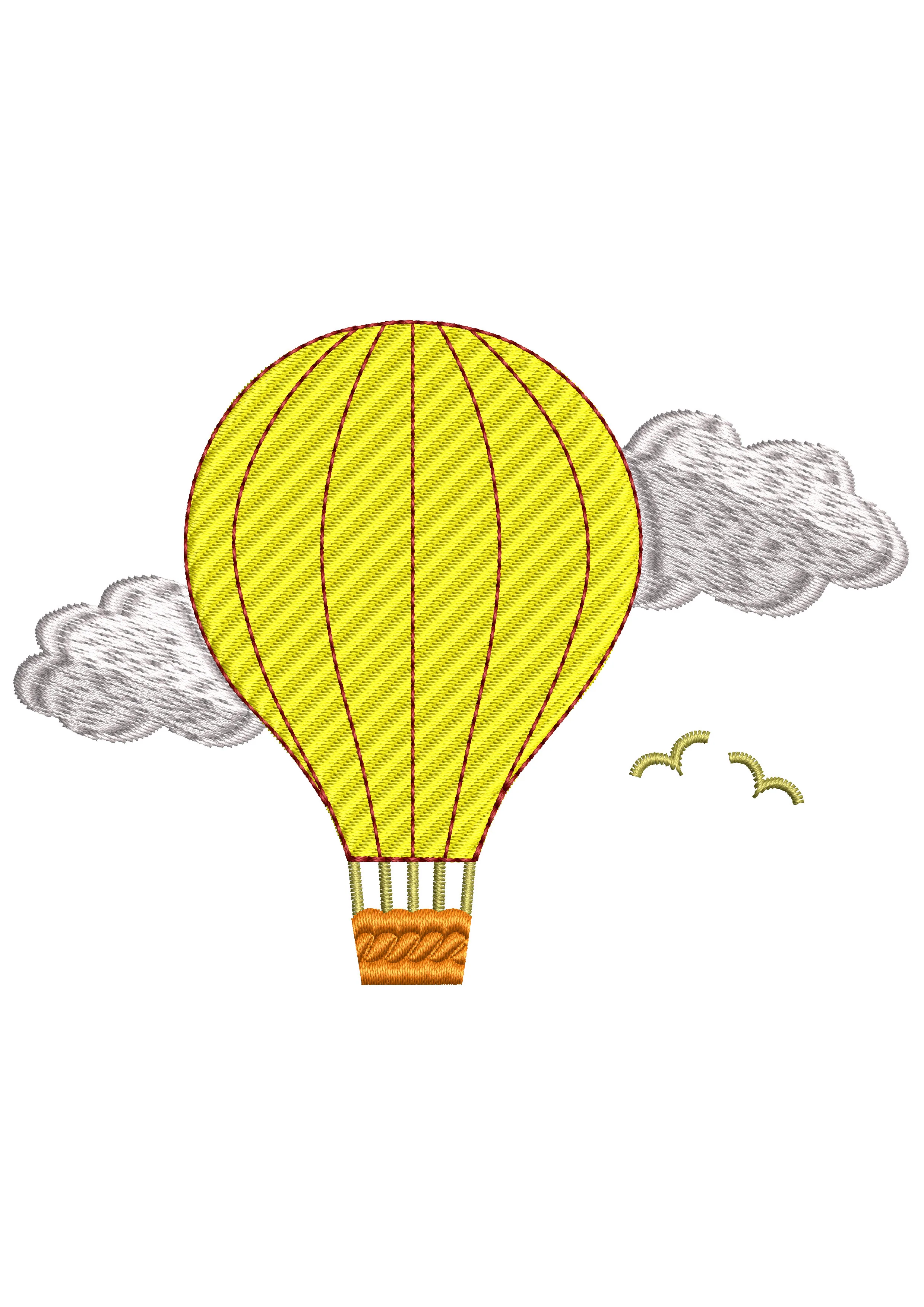 Fire Balloon Embroidery Design