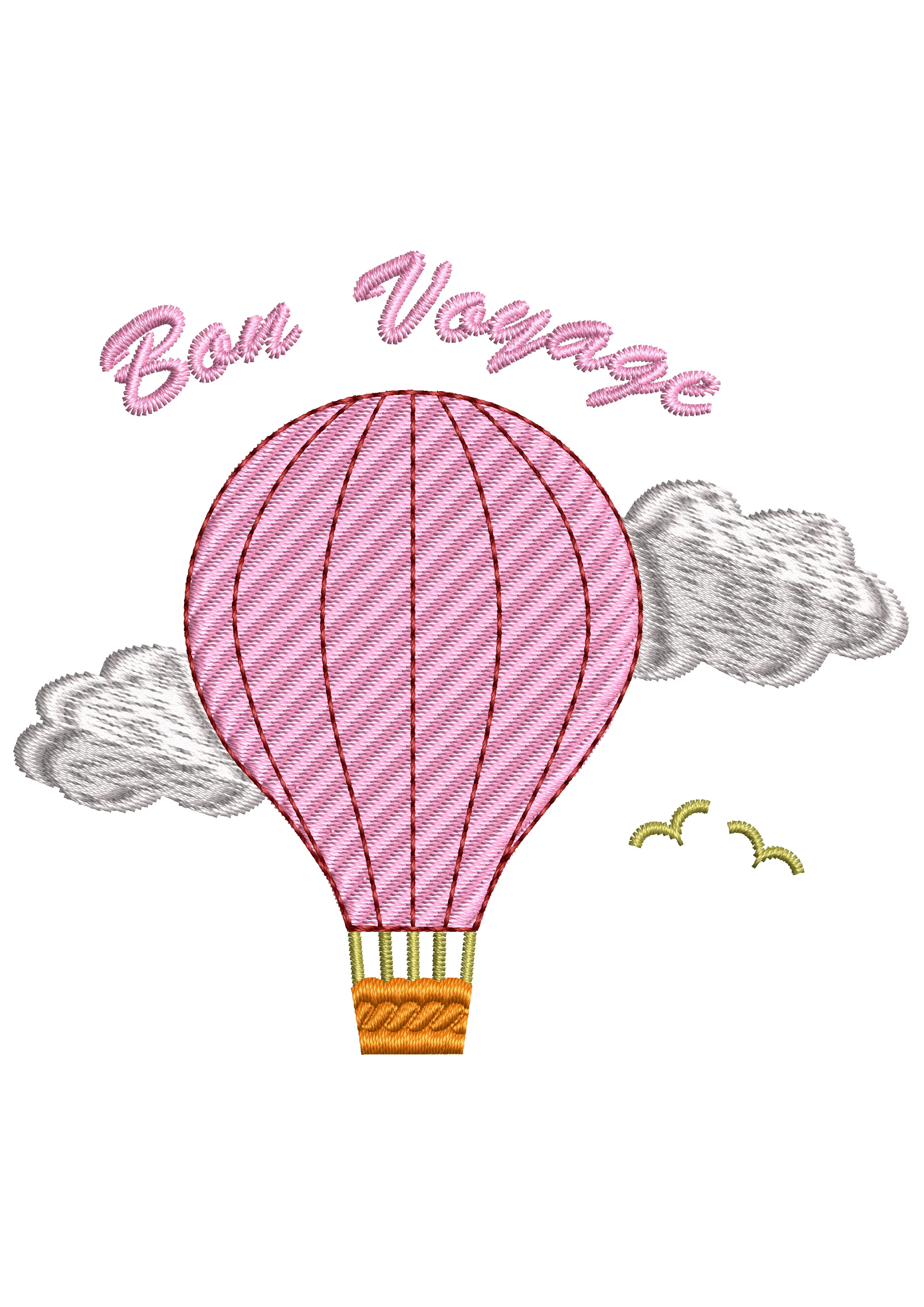 Fire Balloon Embroidery Design