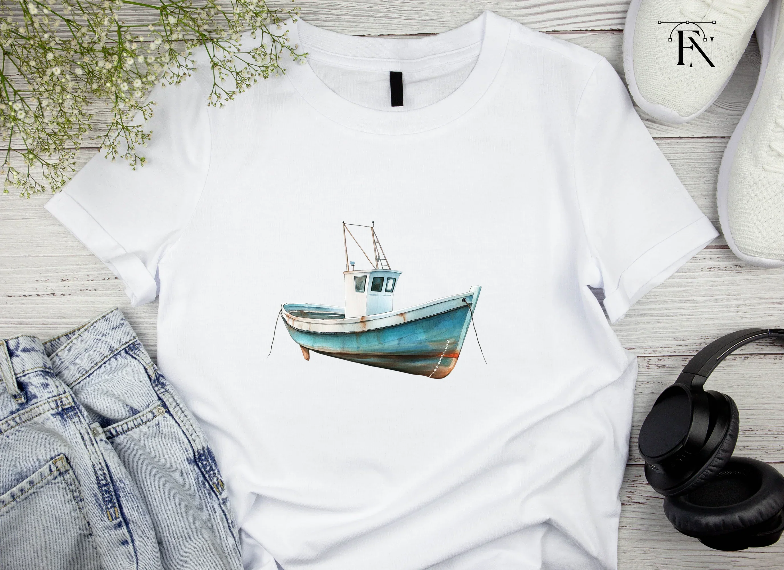 Fishing Boat Illustration Clipart Bundle - Image 4