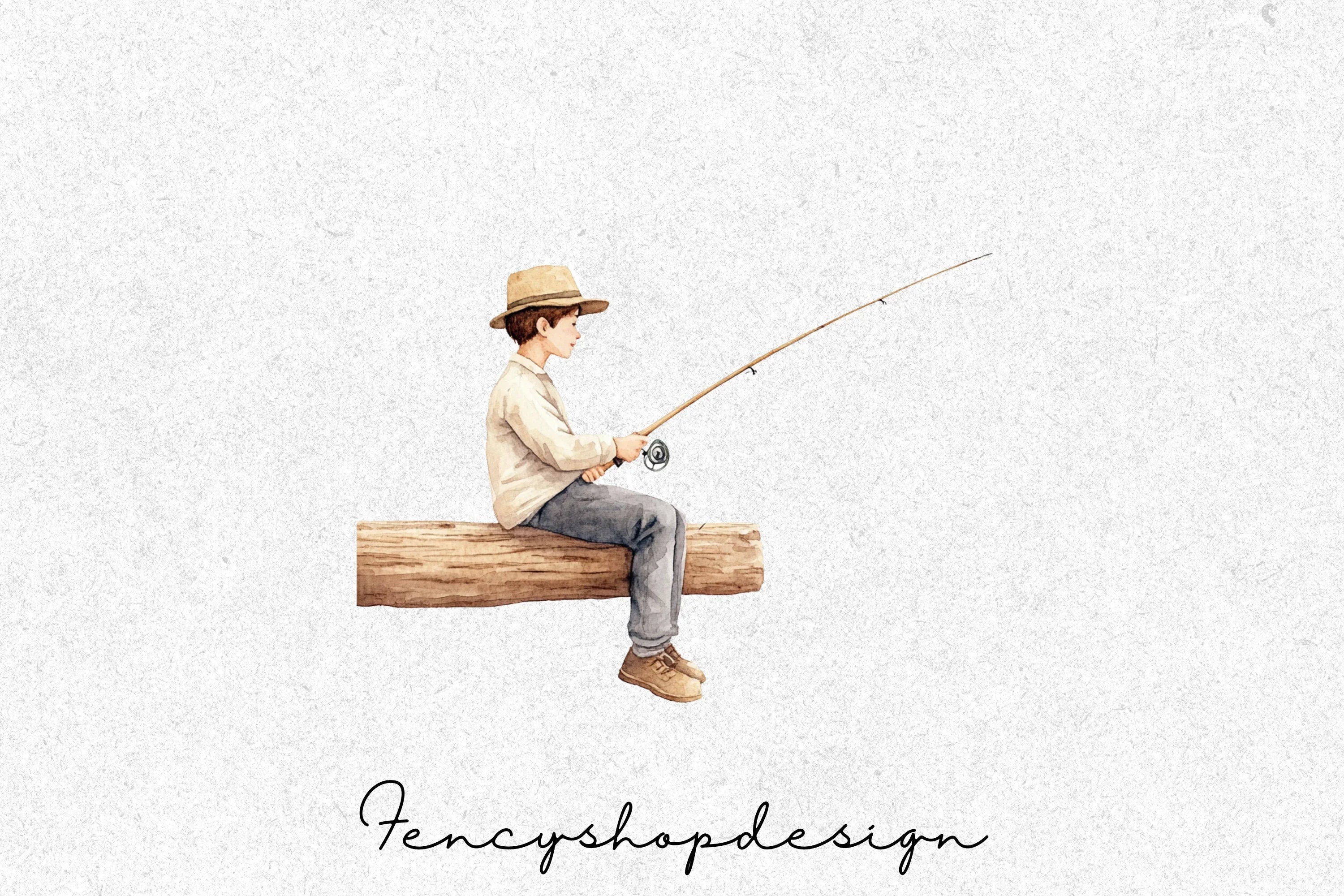 Fishing Men Clipart Bundle - Image 3