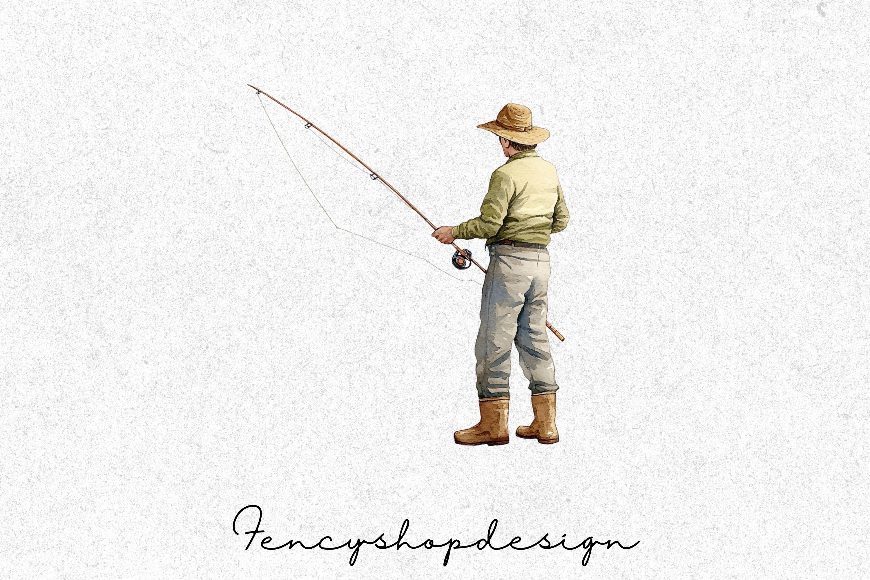 Fishing Men Clipart Bundle - Image 4