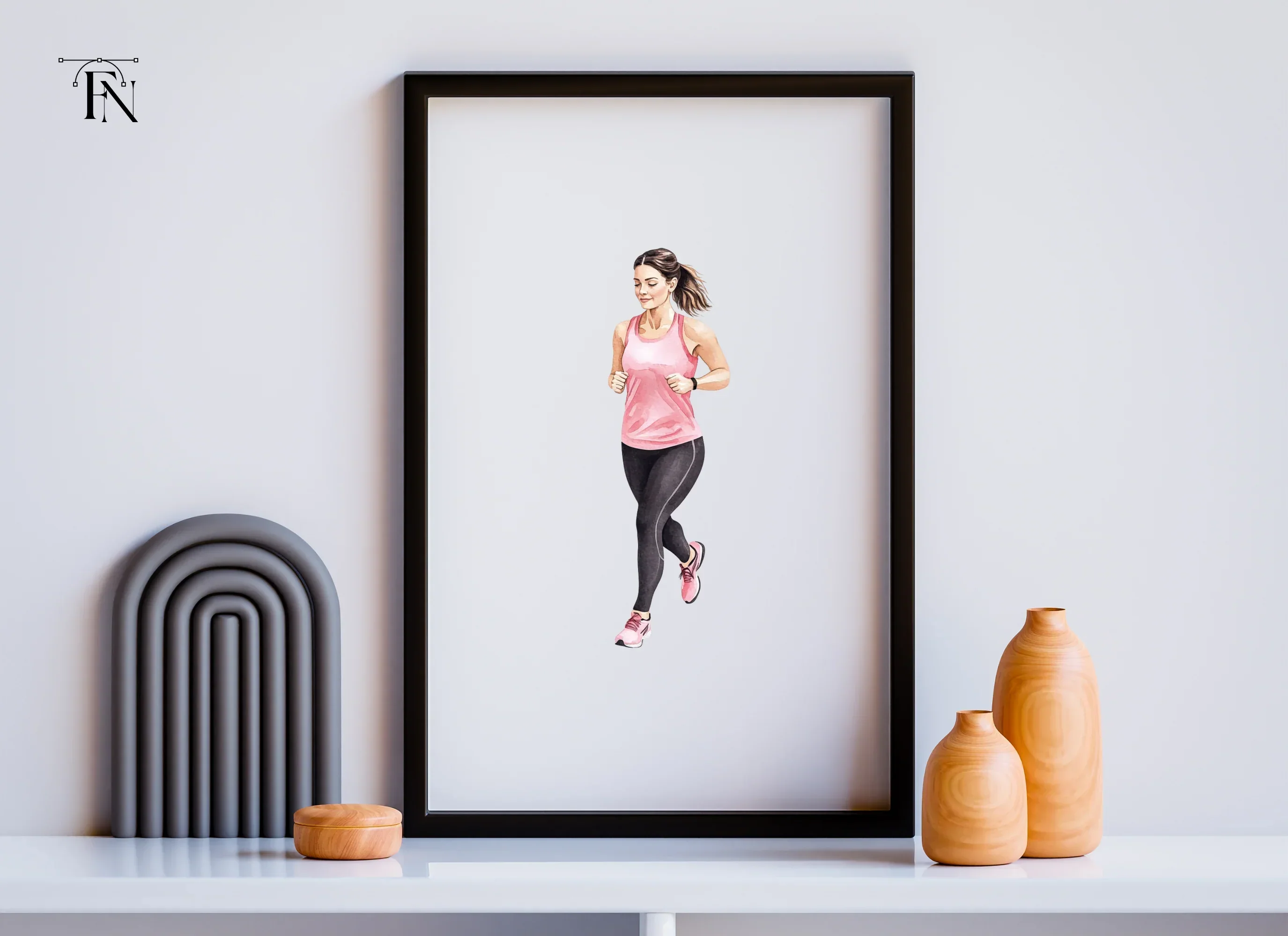 Fitness Woman Running Clipart Bundle - Image 6