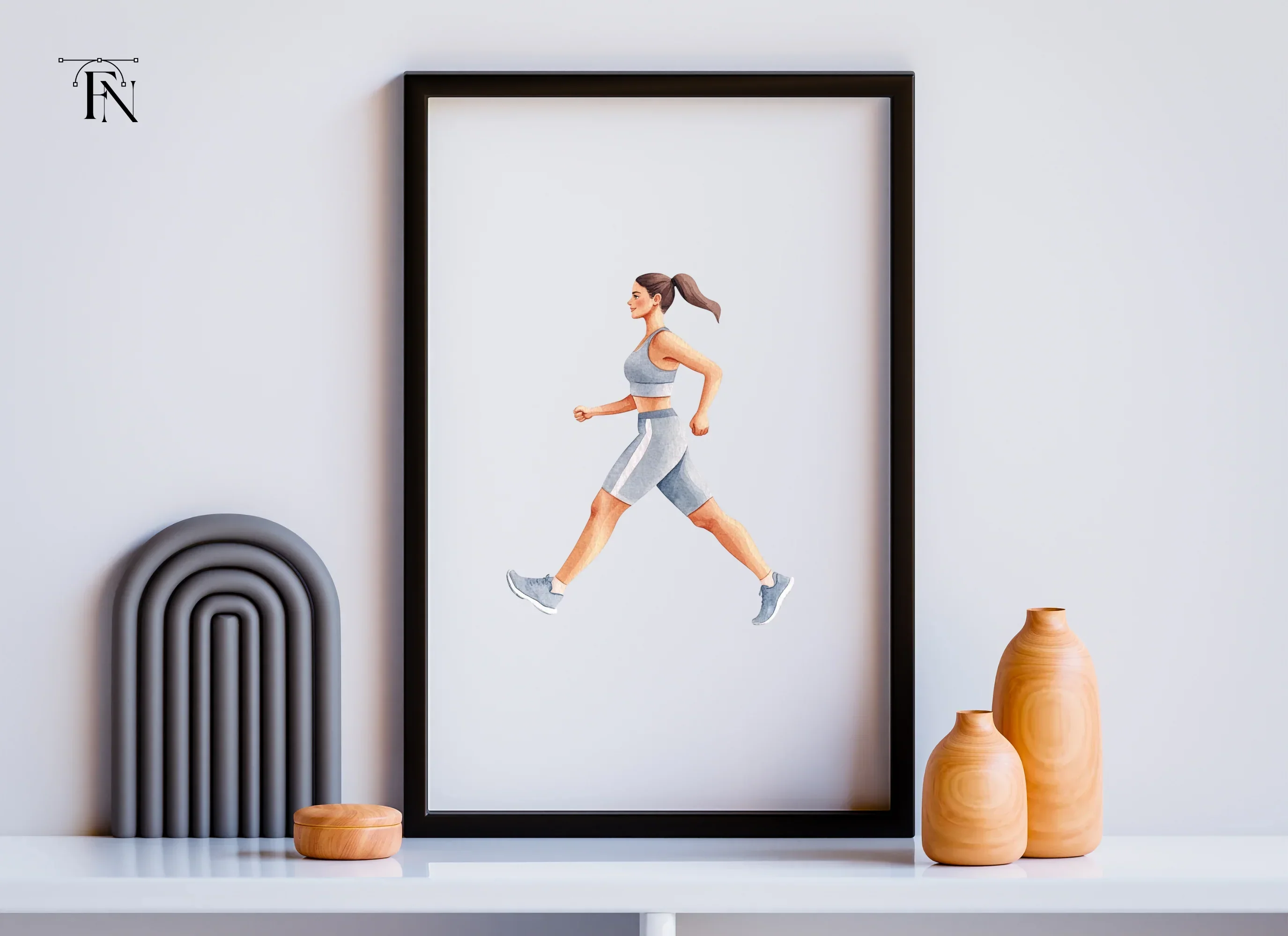 Fitness Woman Running Clipart Bundle - Image 3