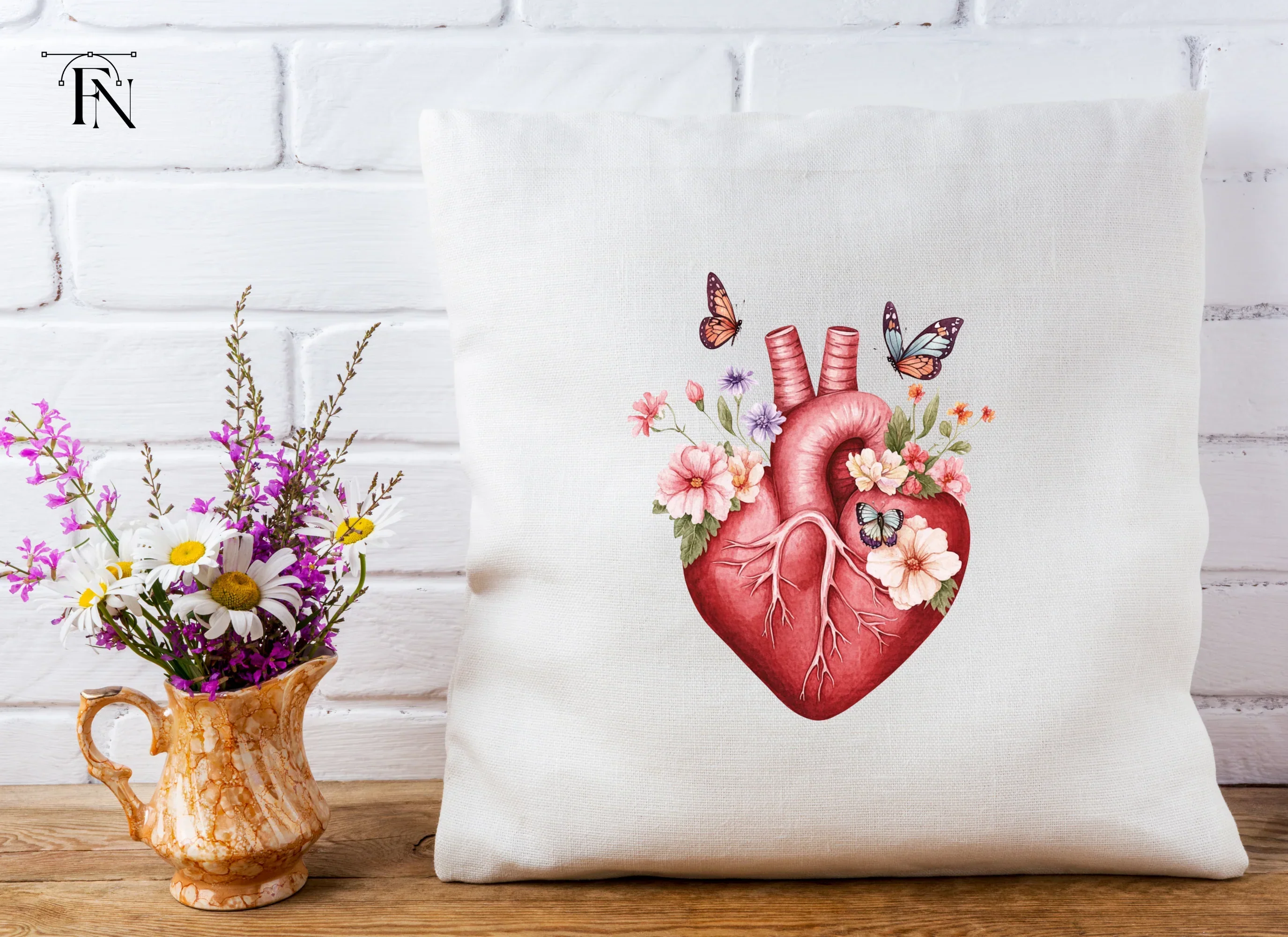 Floral Anatomical Heart Clipart Bundle - Image 5