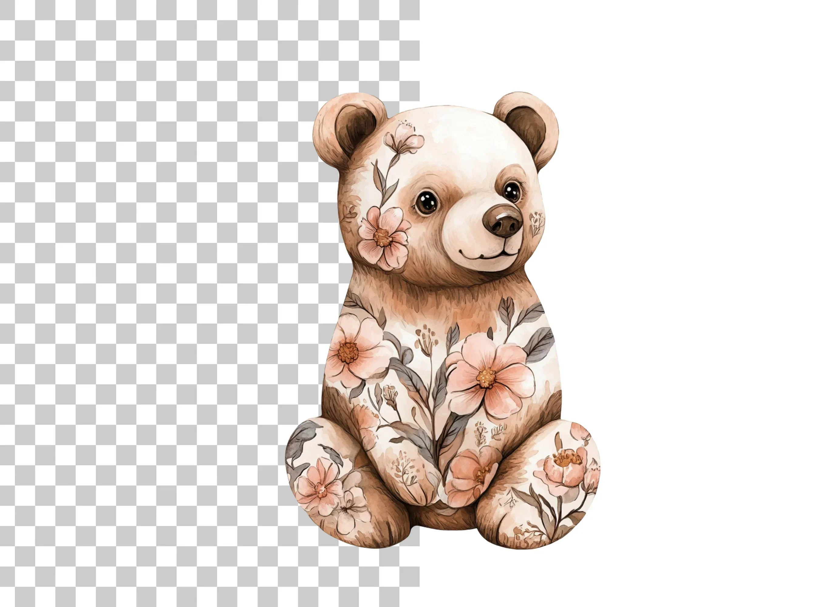 Floral Bear Baby Shower Clipart Bundle - Image 2