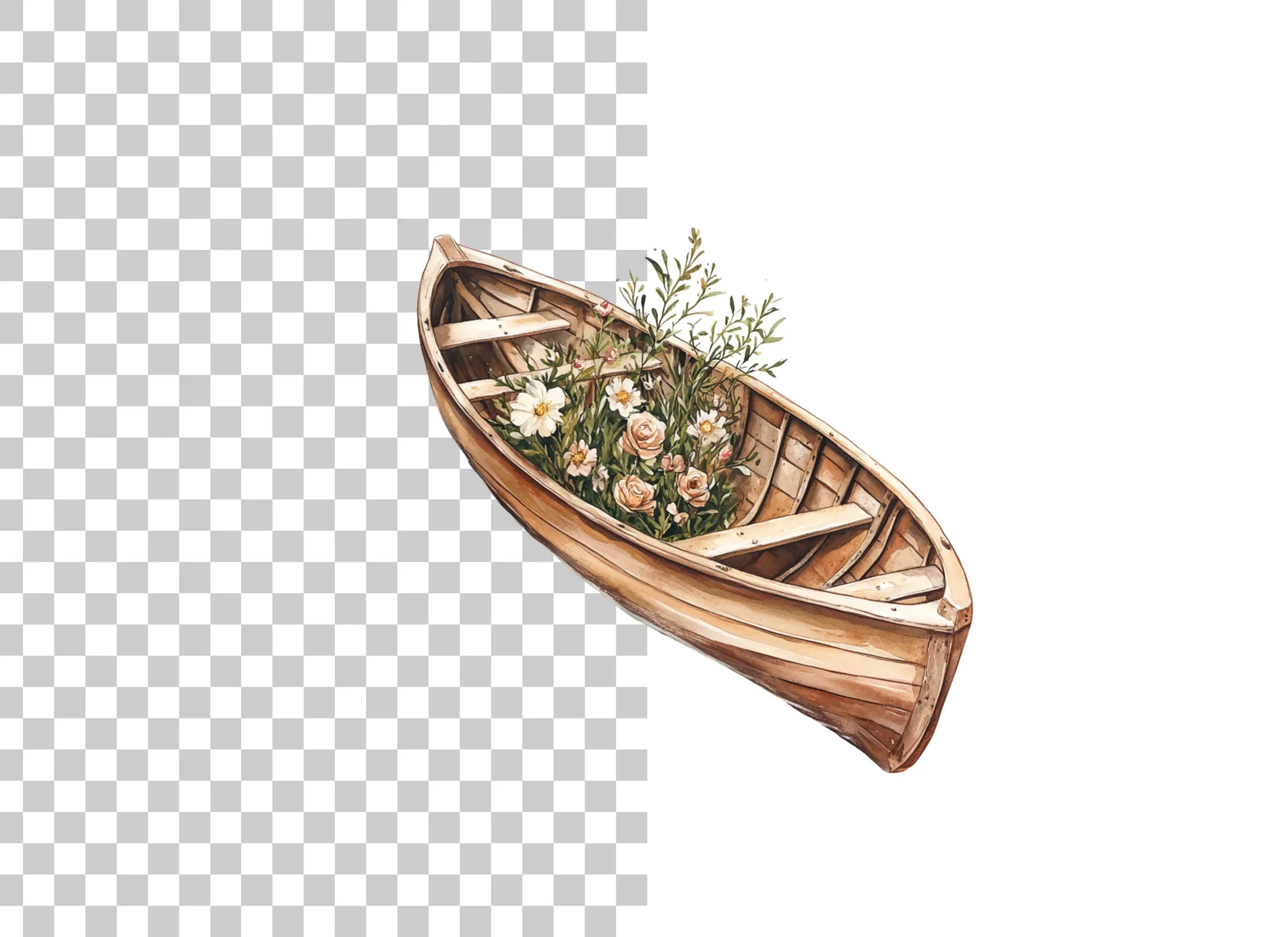 Floral Boat Clipart Bundle - Image 2