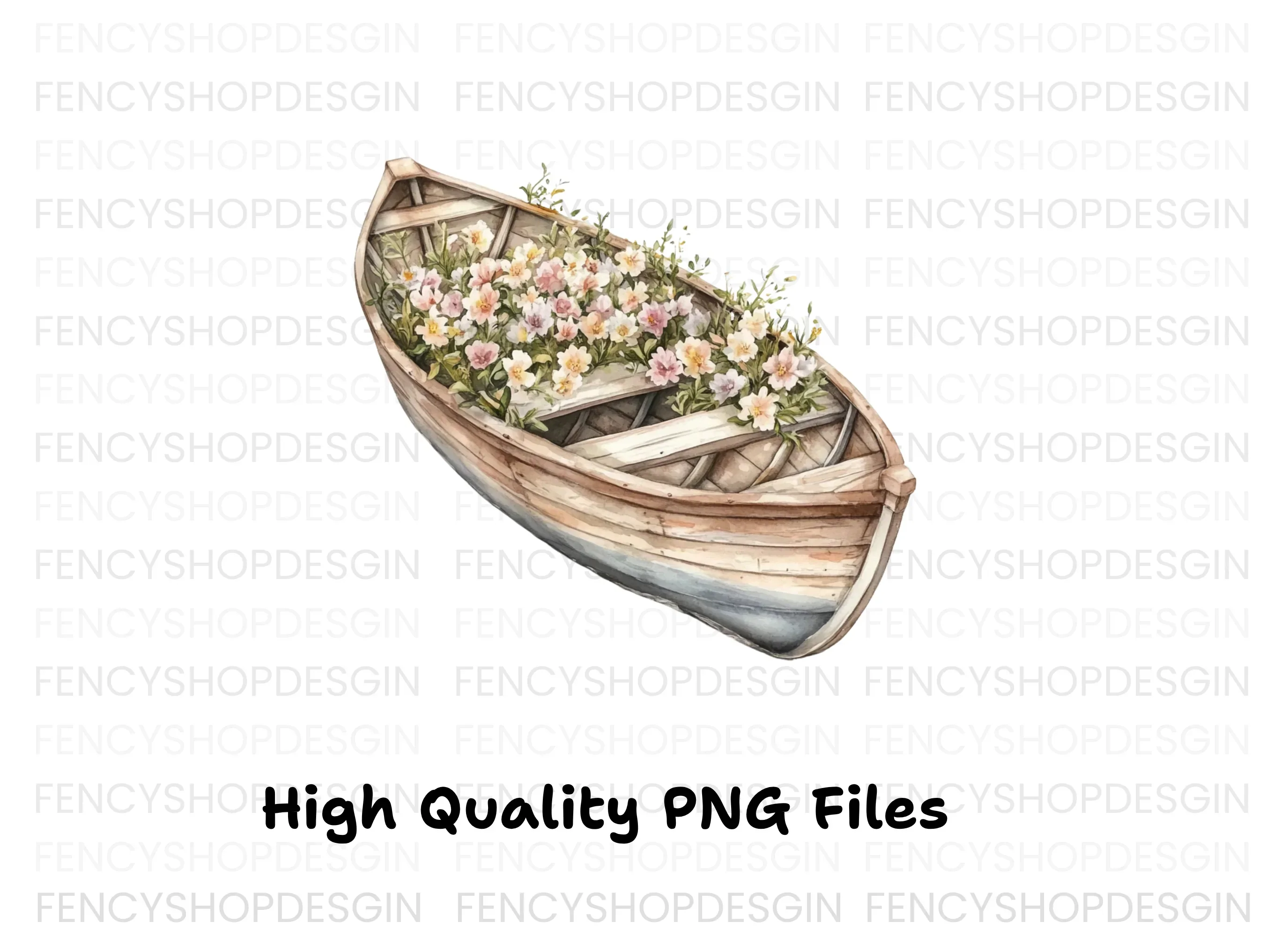 Floral Boat Clipart Bundle - Image 3
