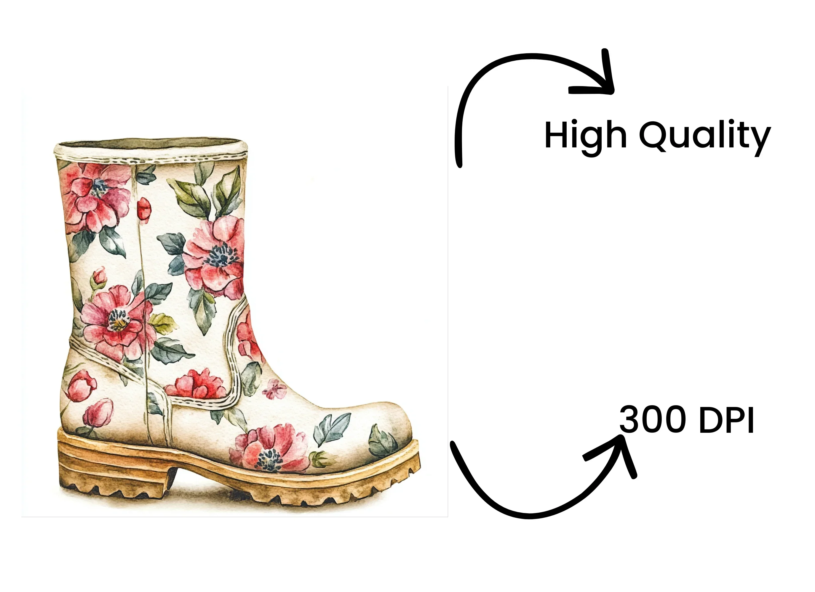 Floral Boots Clipart Bundle - Image 4