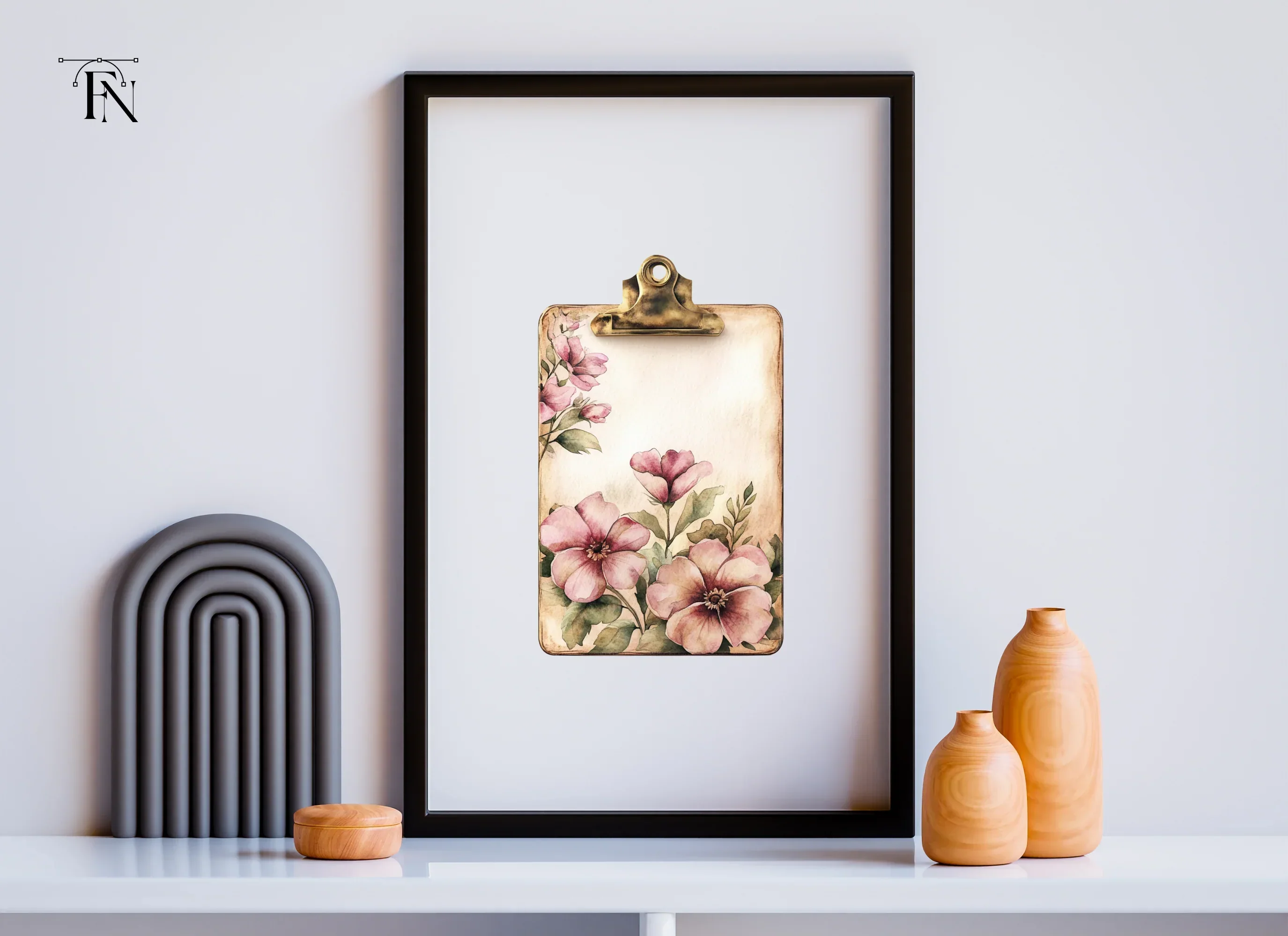 Floral Clipboard Clipart Bundle - Image 3