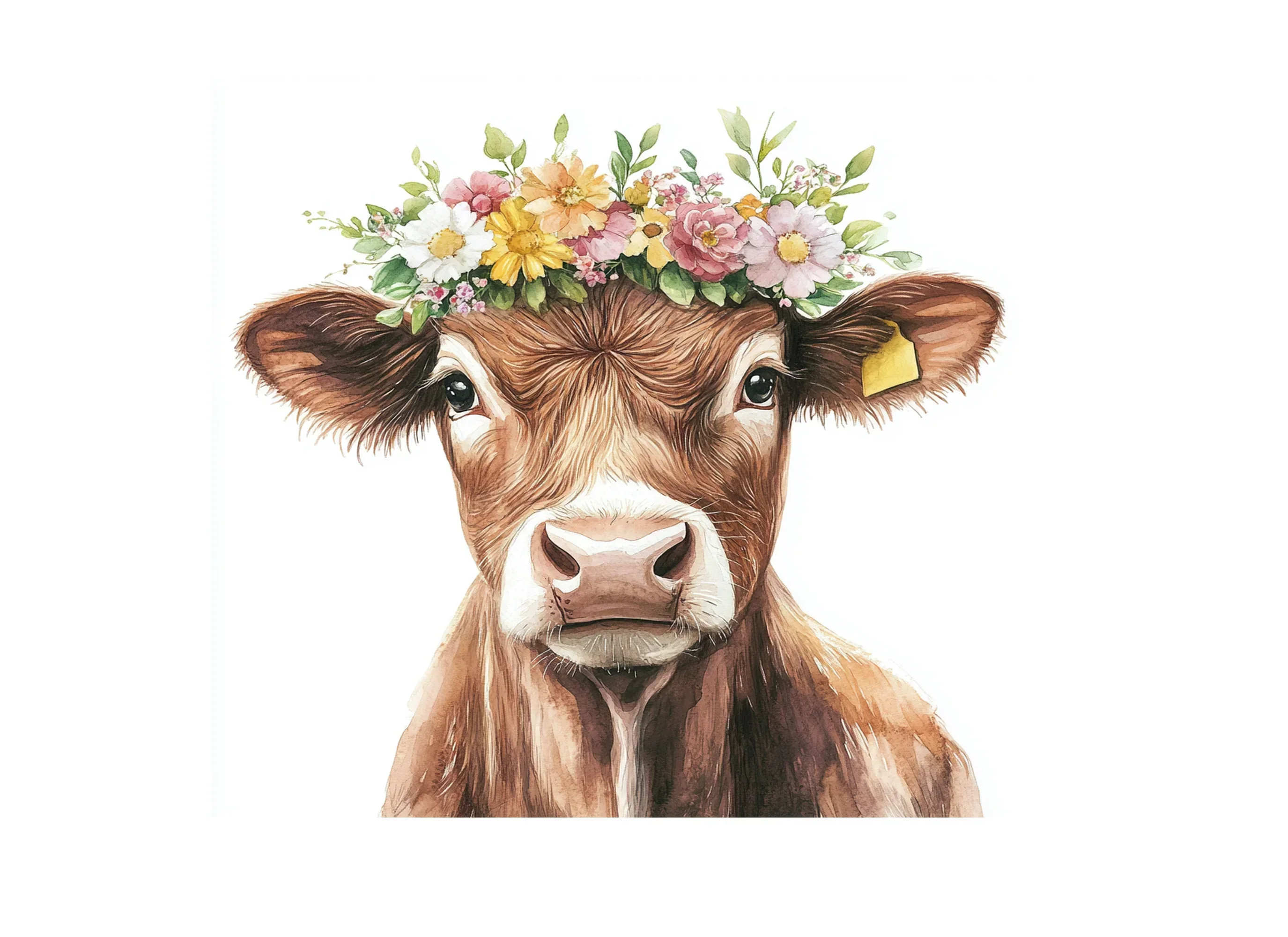 Floral Crown Cow Clipart Bundle - Image 2