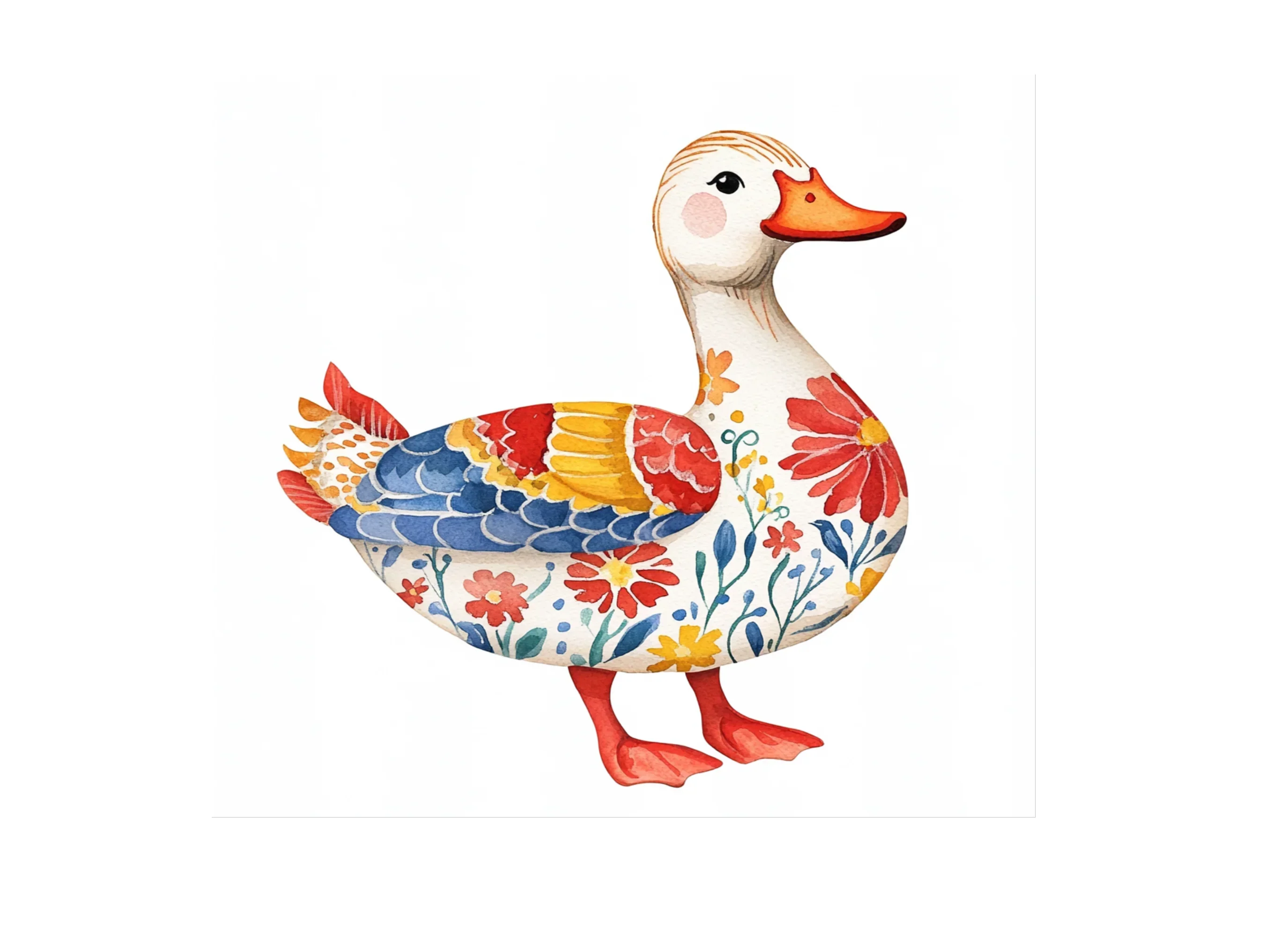 Floral Folk Ducks Clipart Bundle - Image 2