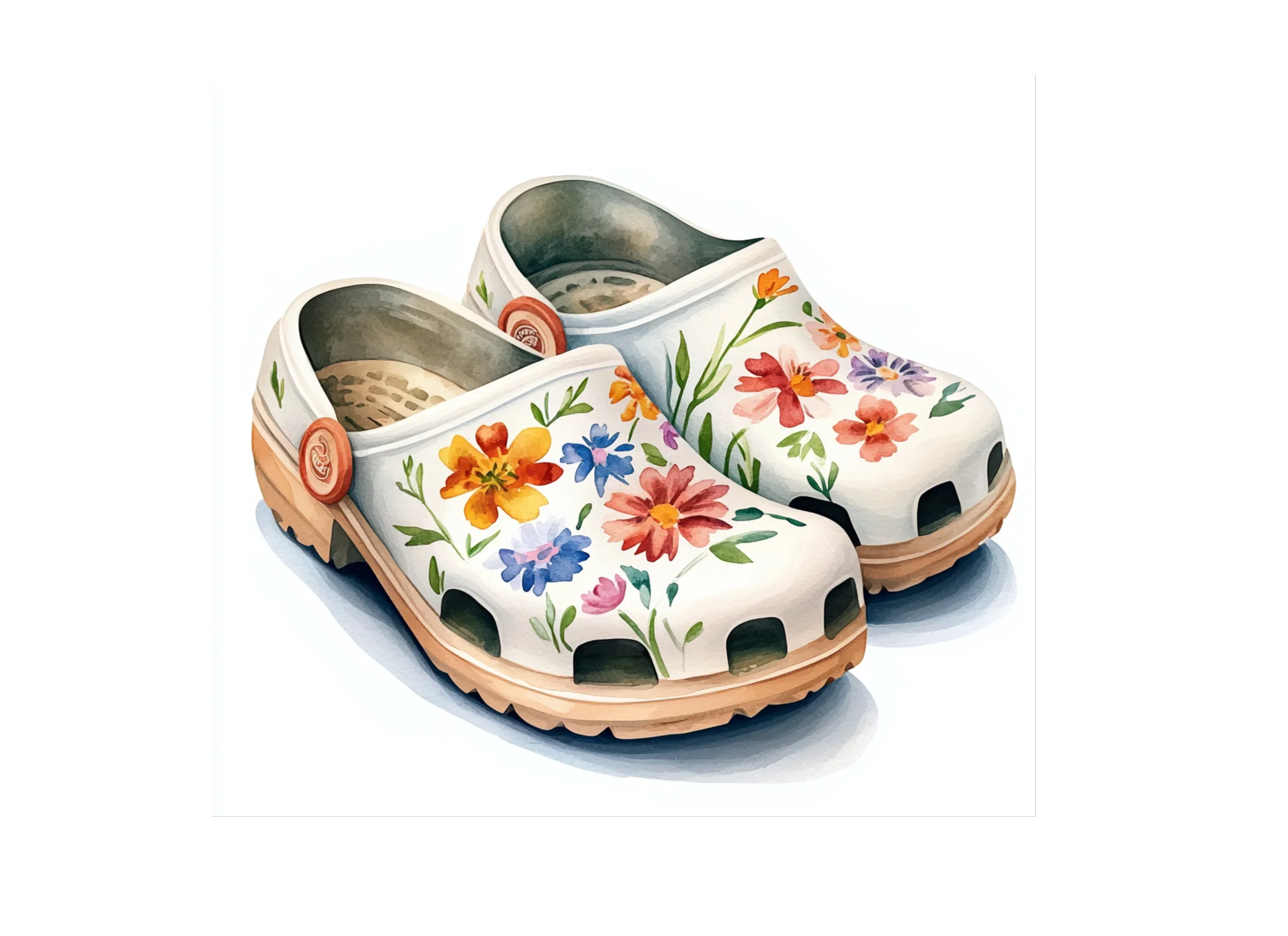 Floral Garden Clogs Clipart Bundle - Image 3