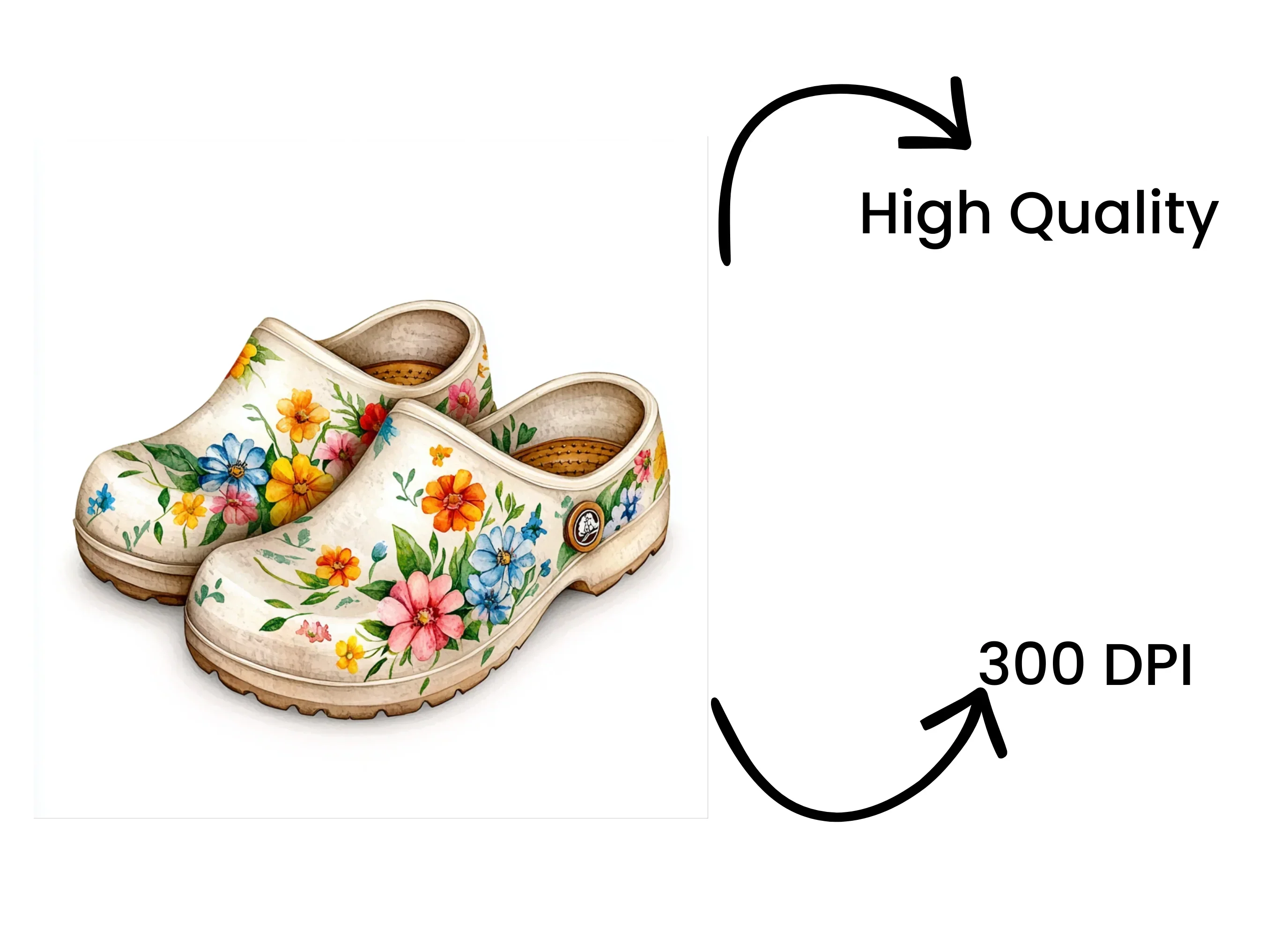 Floral Garden Clogs Clipart Bundle - Image 4