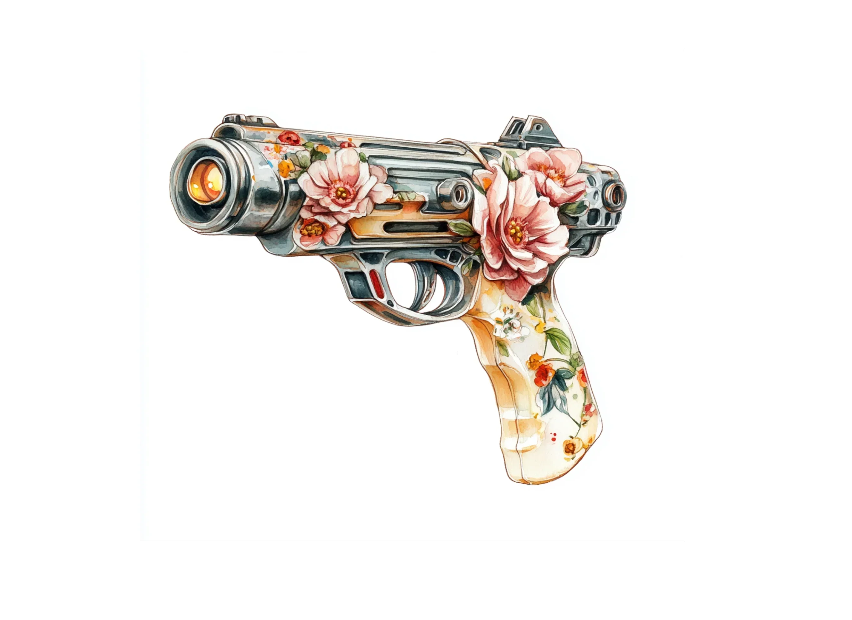 Floral Handguns Clipart Bundle - Image 2