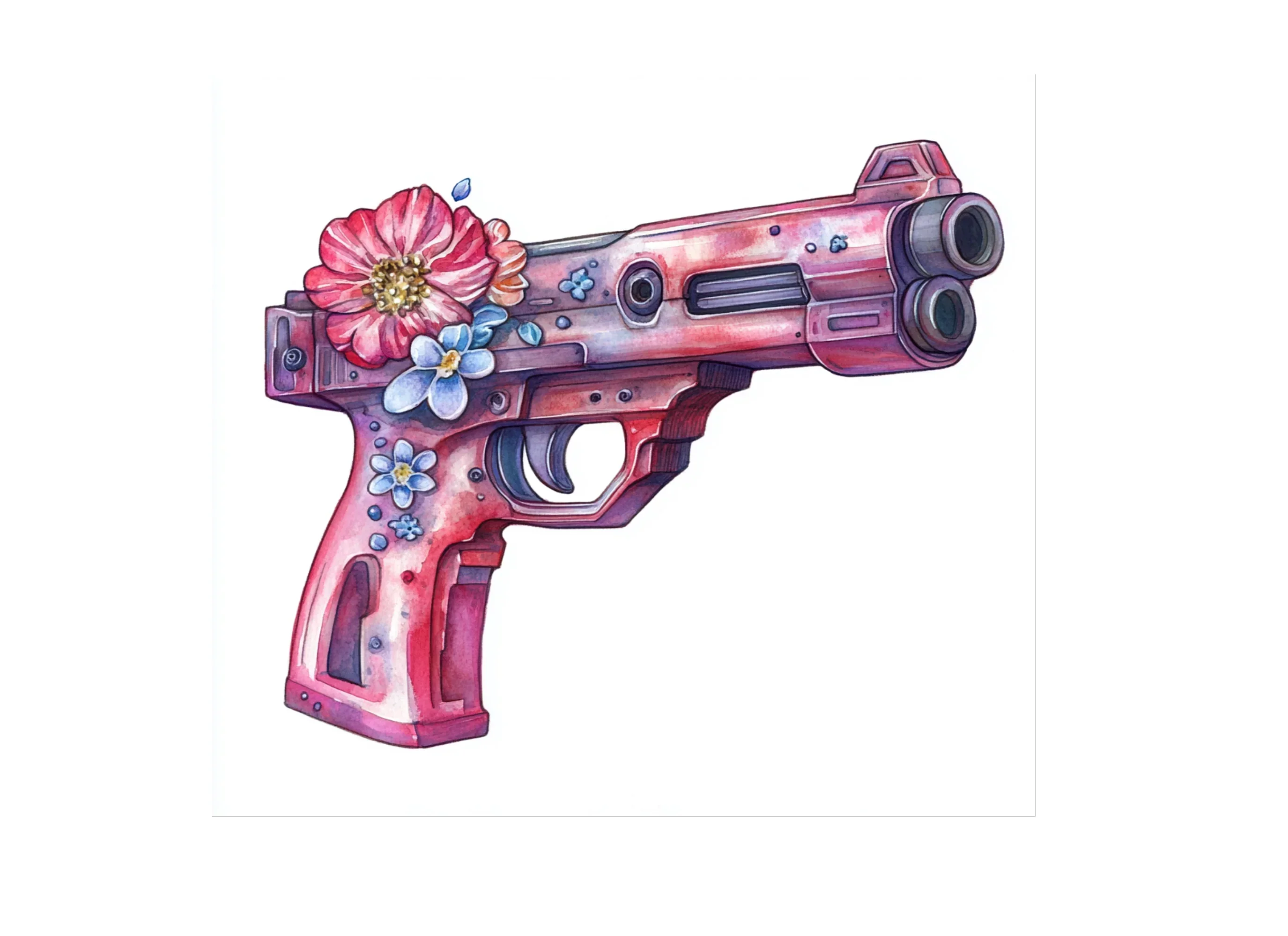Floral Handguns Clipart Bundle - Image 3