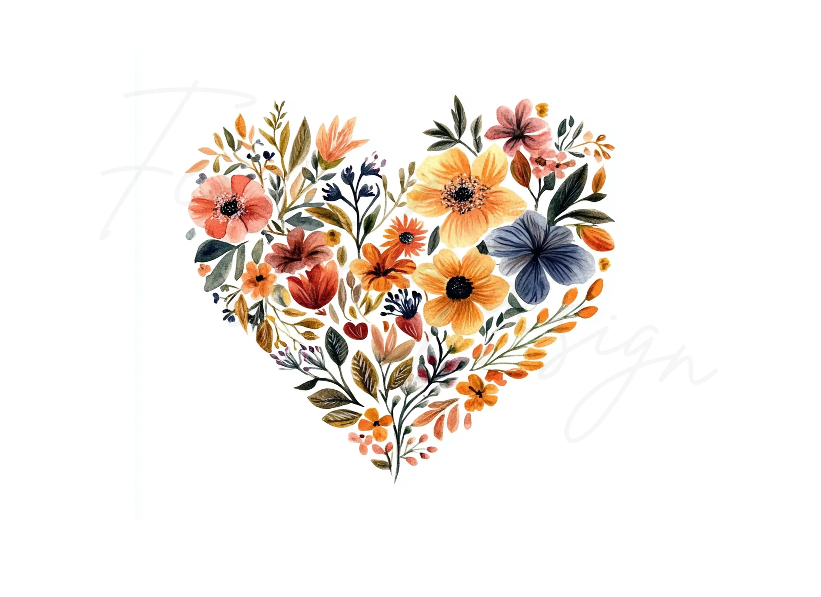 Floral Heart Clipart Bundle - Image 2