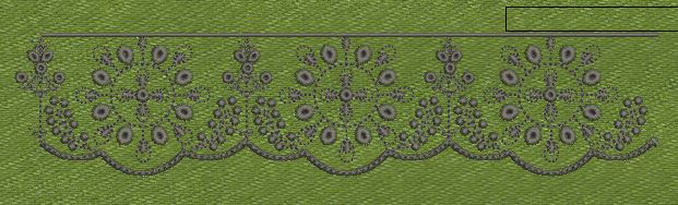 Floral Jacquard Woven Green & Gray Embroidery Design
