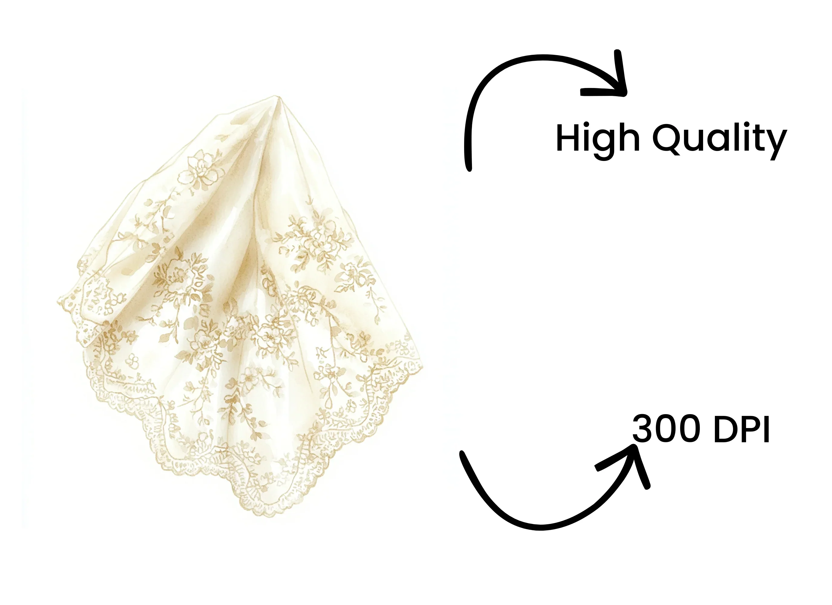 Floral Lace Fabric Clipart Bundle - Image 4