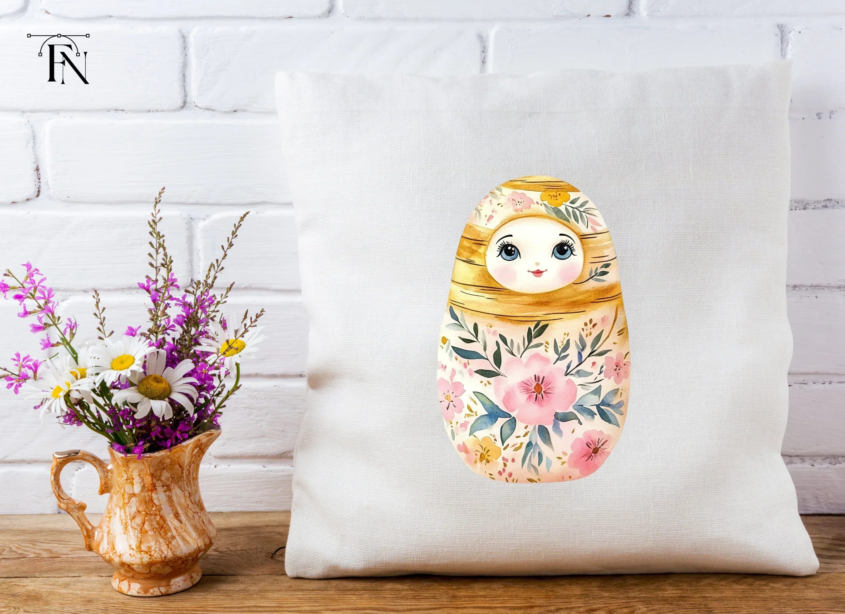 Floral Matryoshka Dolls Clipart Bundle - Image 5