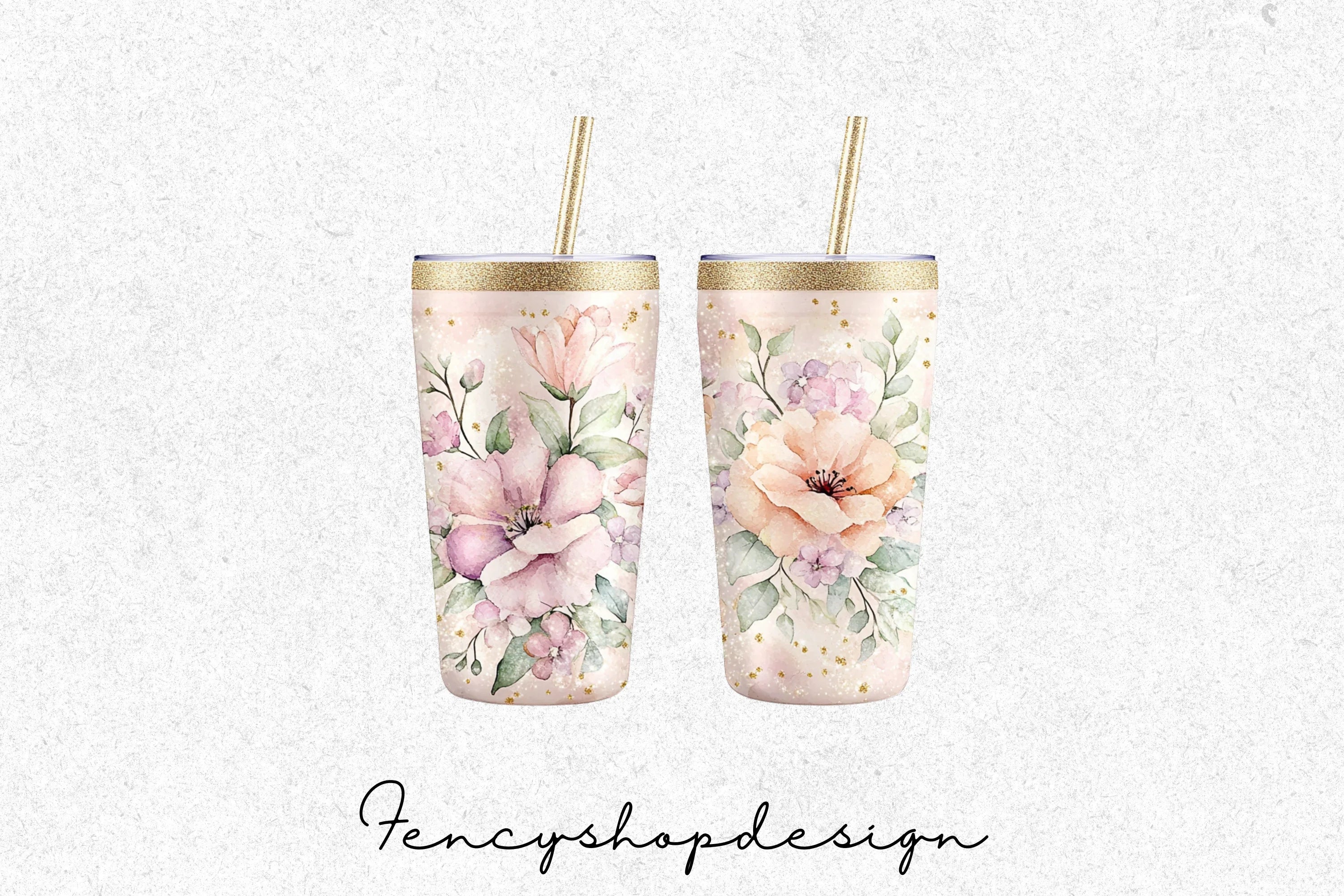 Floral Skinny Tumbler Clipart Bundle - Image 2
