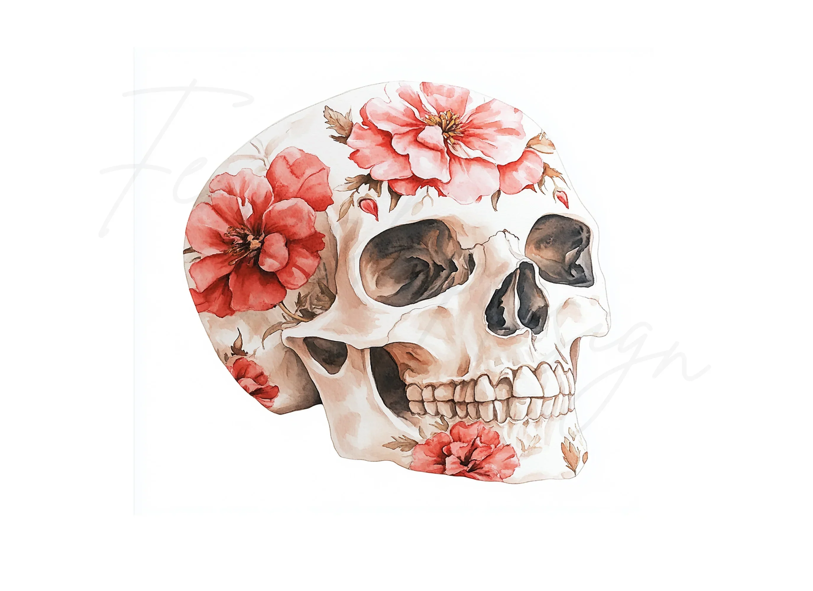 Floral Skull Clipart Bundle - Image 3