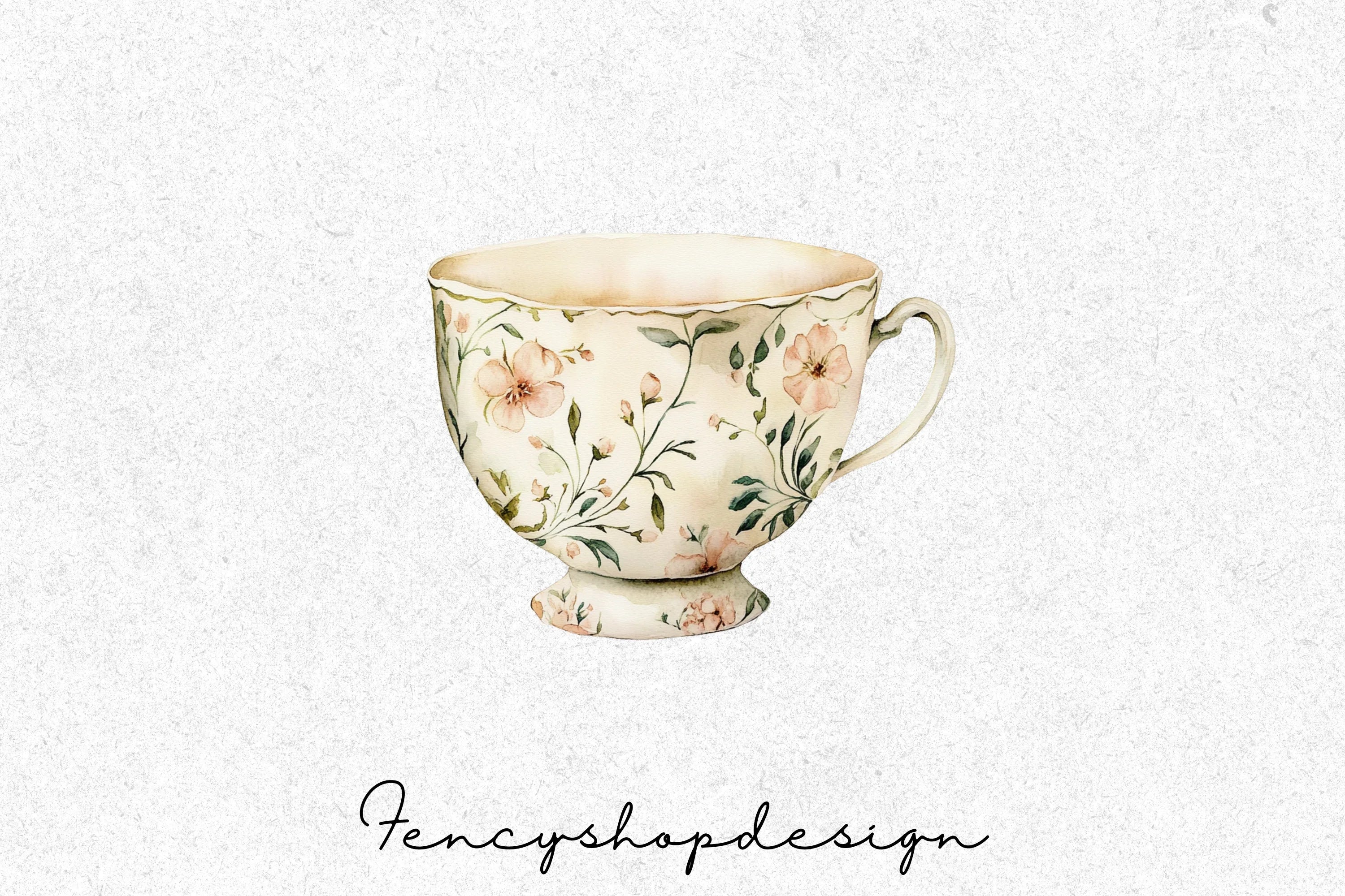 Floral Teacups Clipart Bundle - Image 4