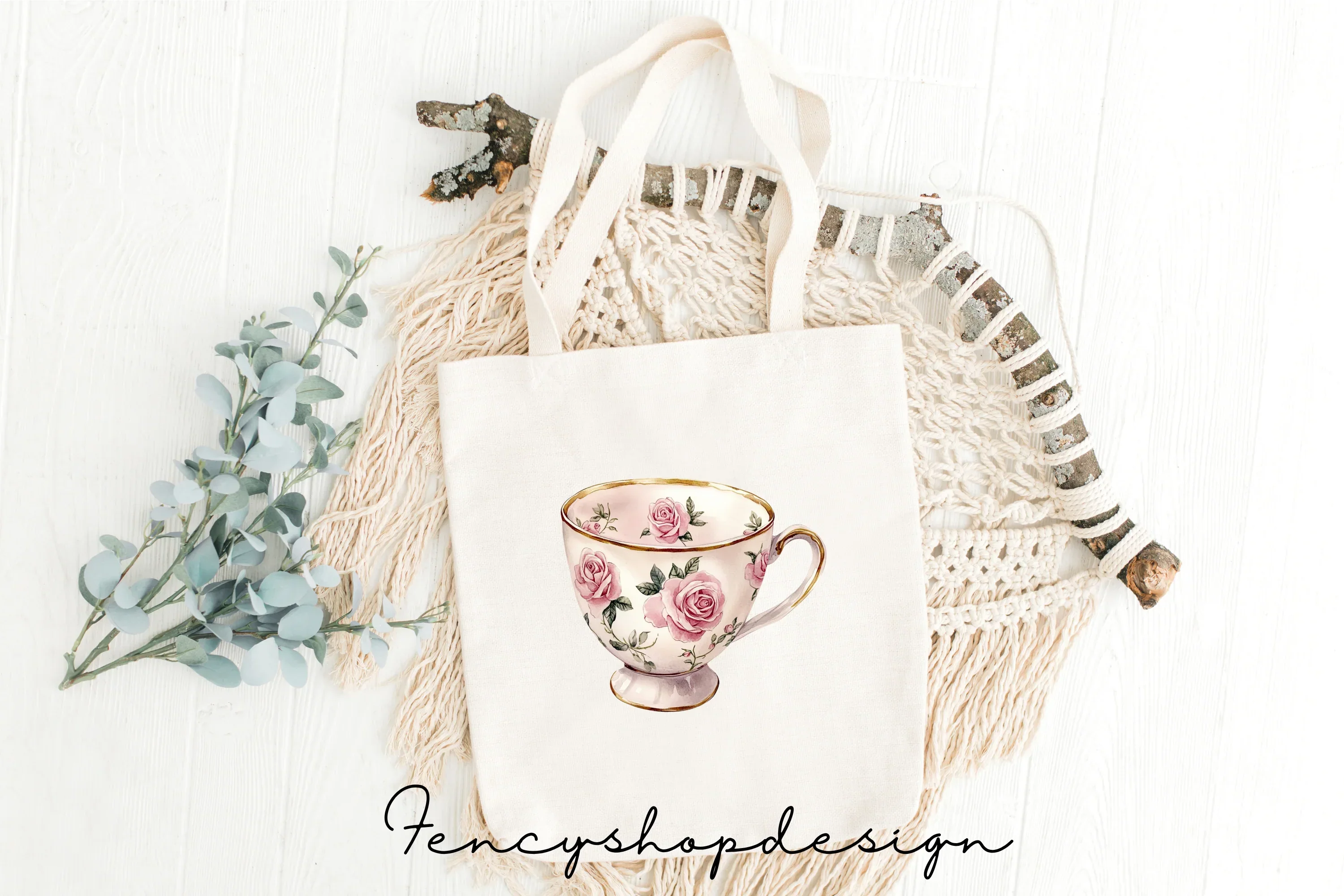 Floral Teacups Clipart Bundle - Image 8