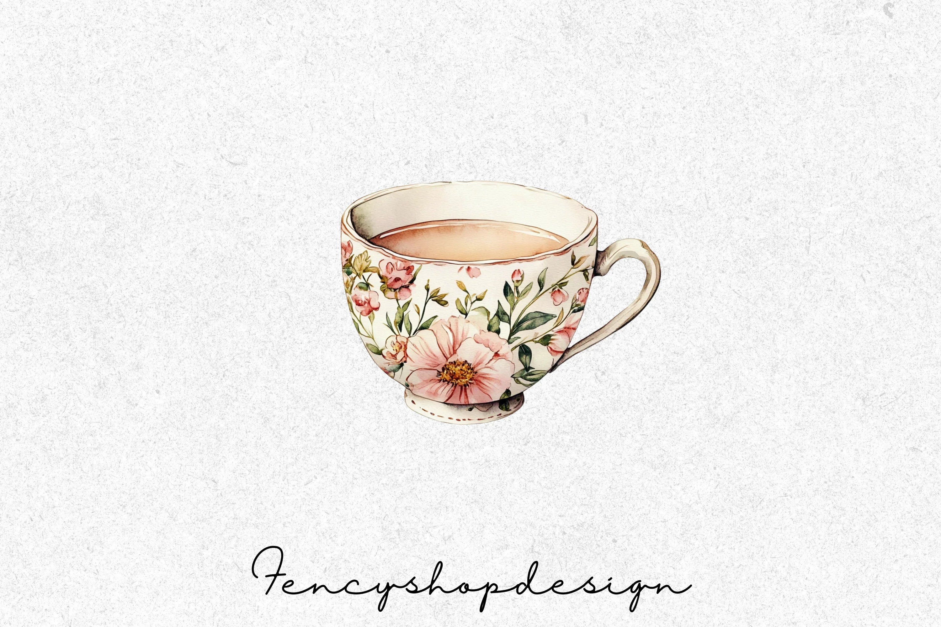 Floral Teacups Clipart Bundle - Image 3