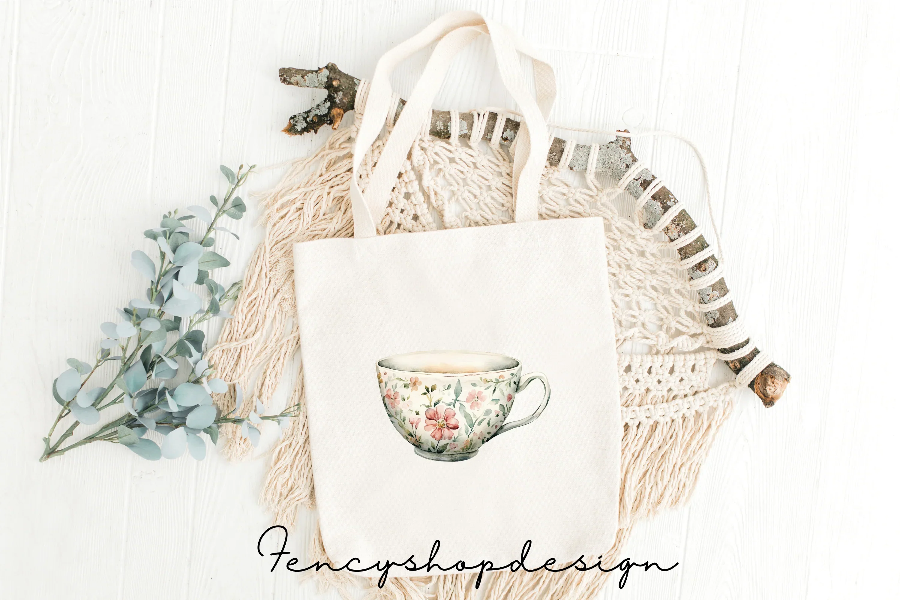 Floral Teacups Clipart Bundle - Image 8