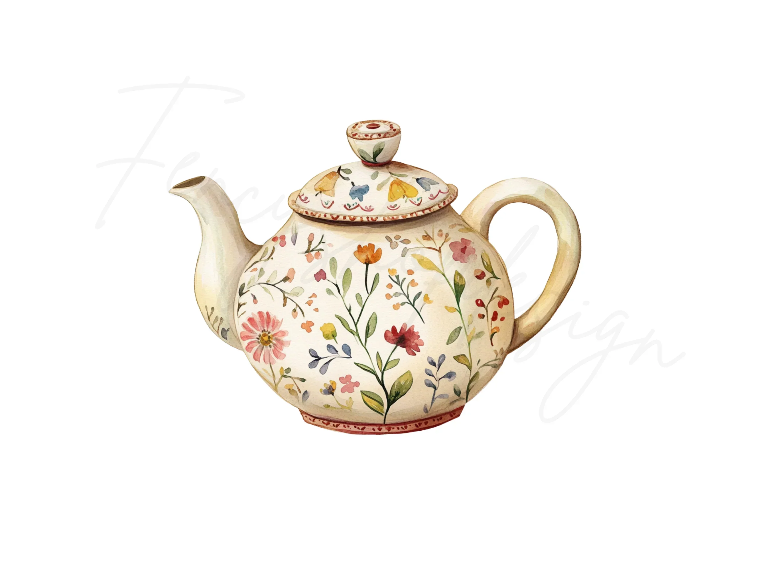 Floral Teapots Clipart Bundle - Image 3