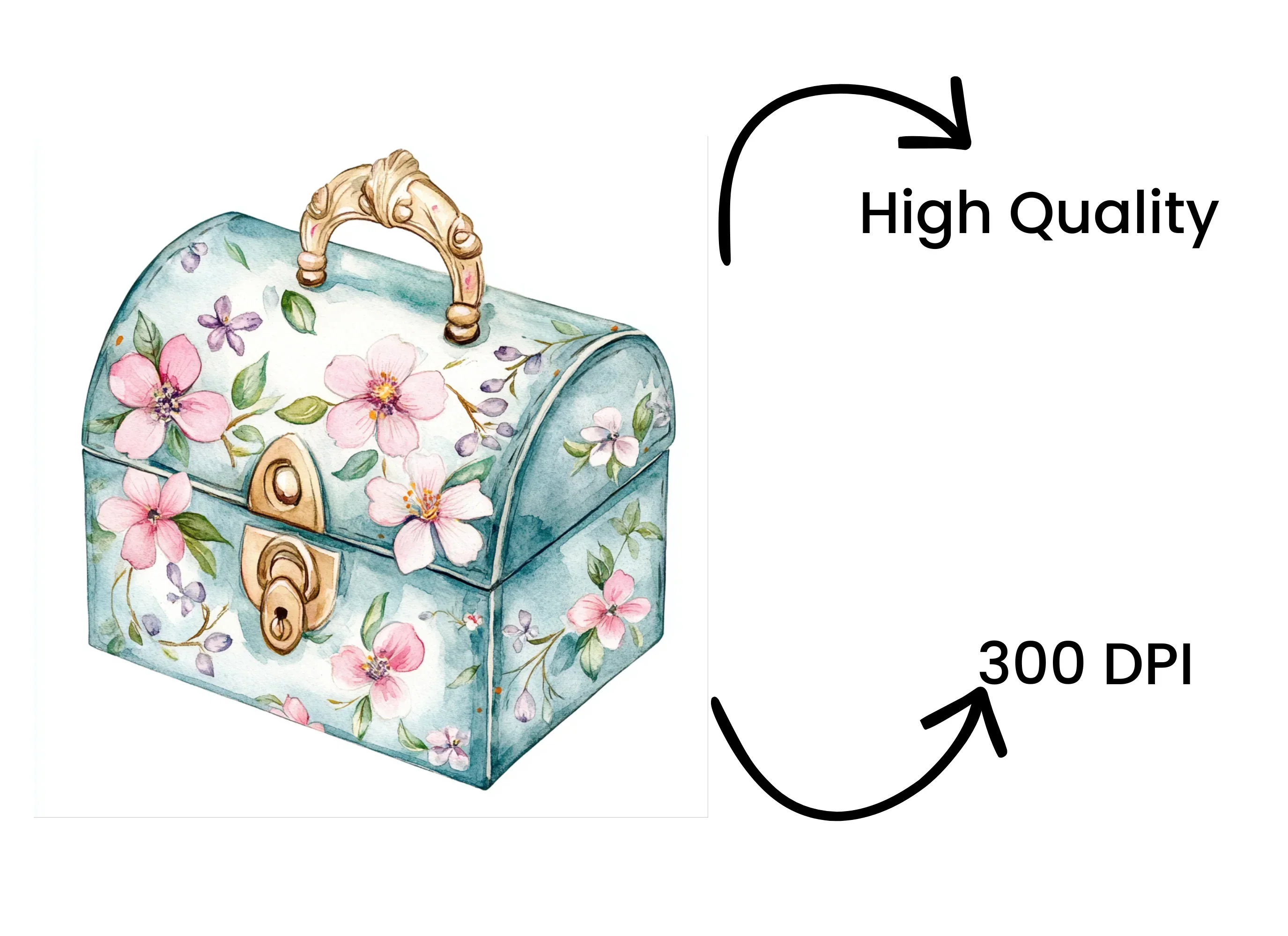 Floral Treasure Chest Clipart Bundle - Image 4