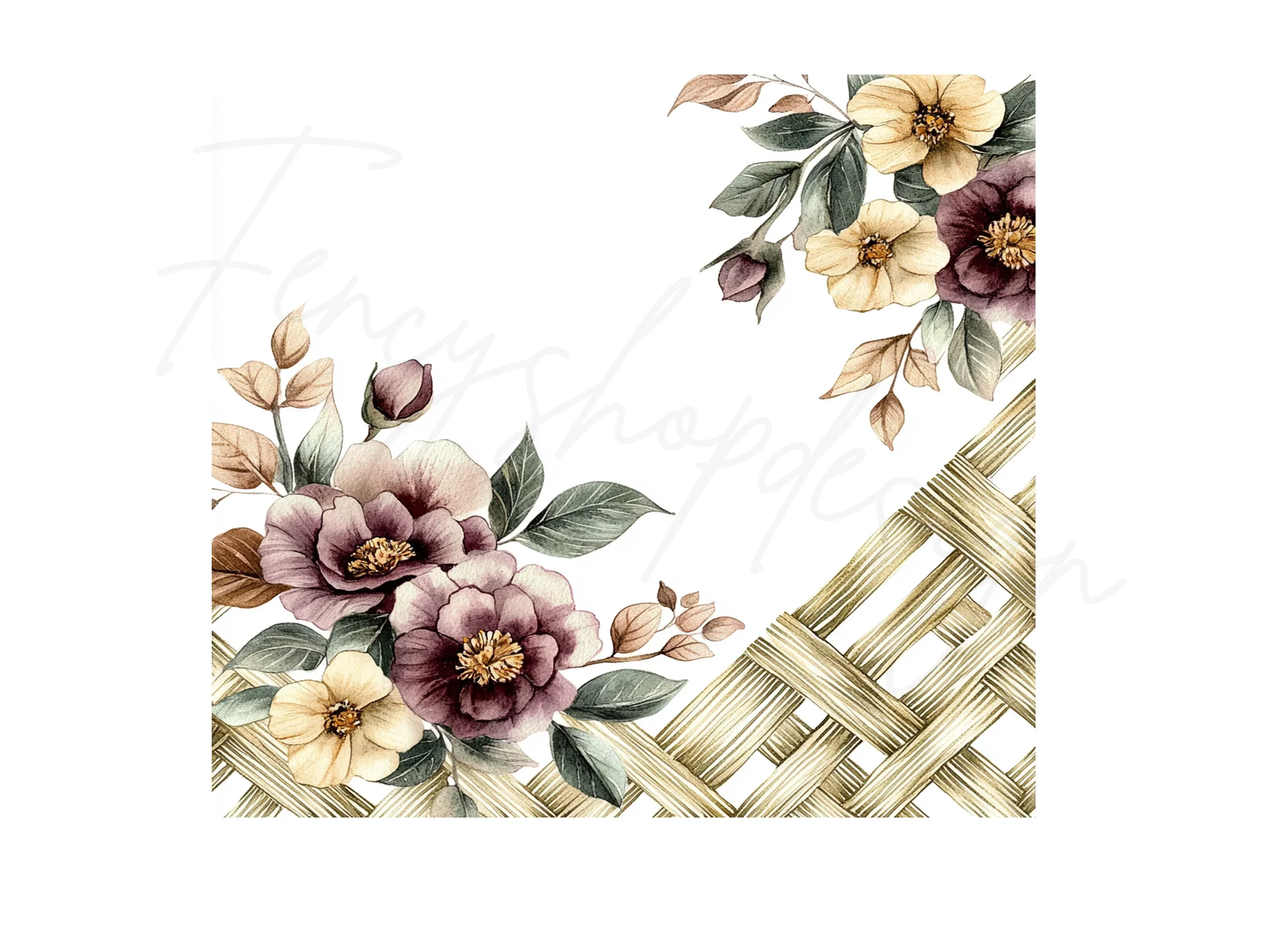 Floral Trellis Pattern Clipart Bundle - Image 3