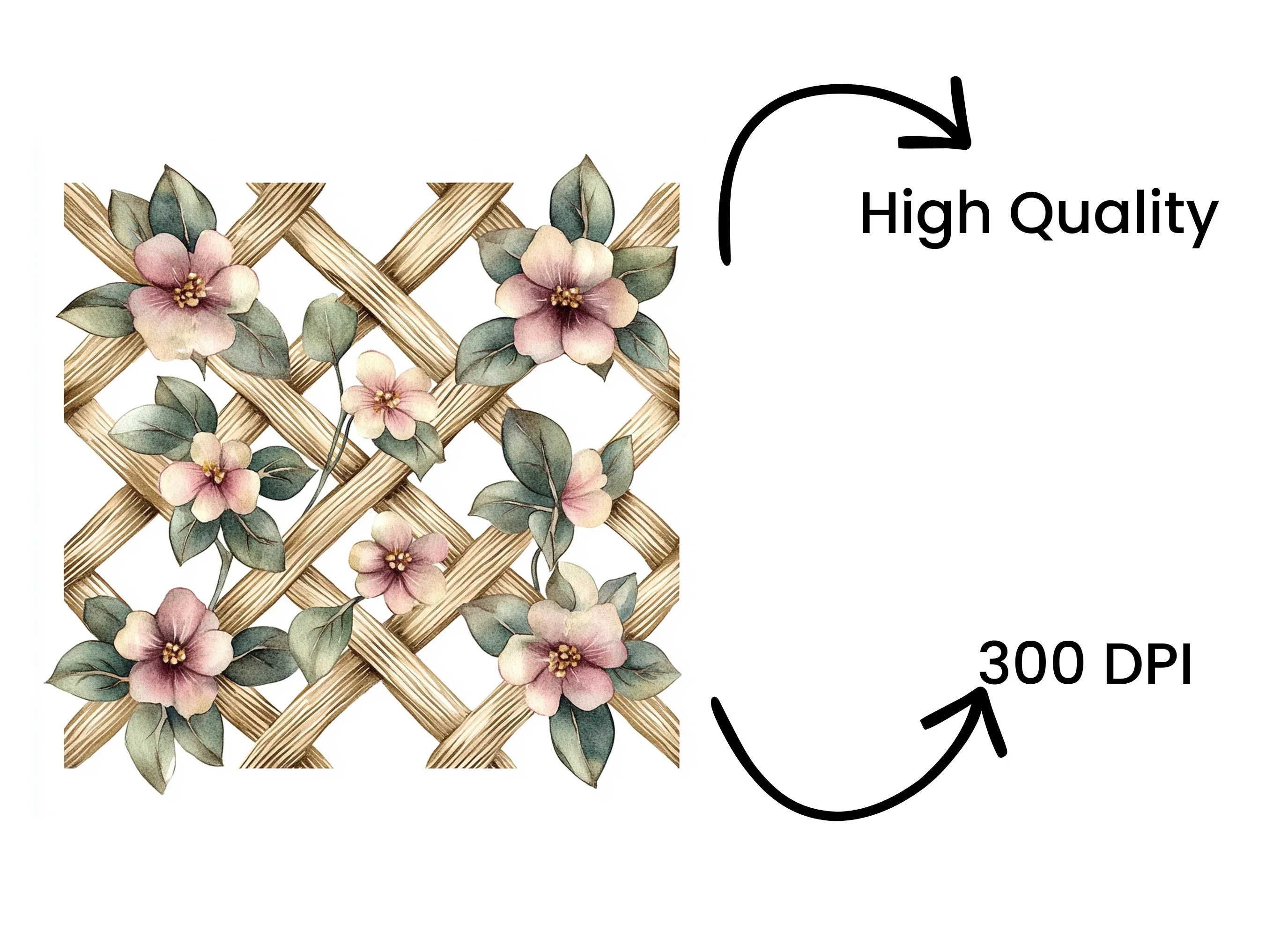 Floral Trellis Pattern Clipart Bundle - Image 4