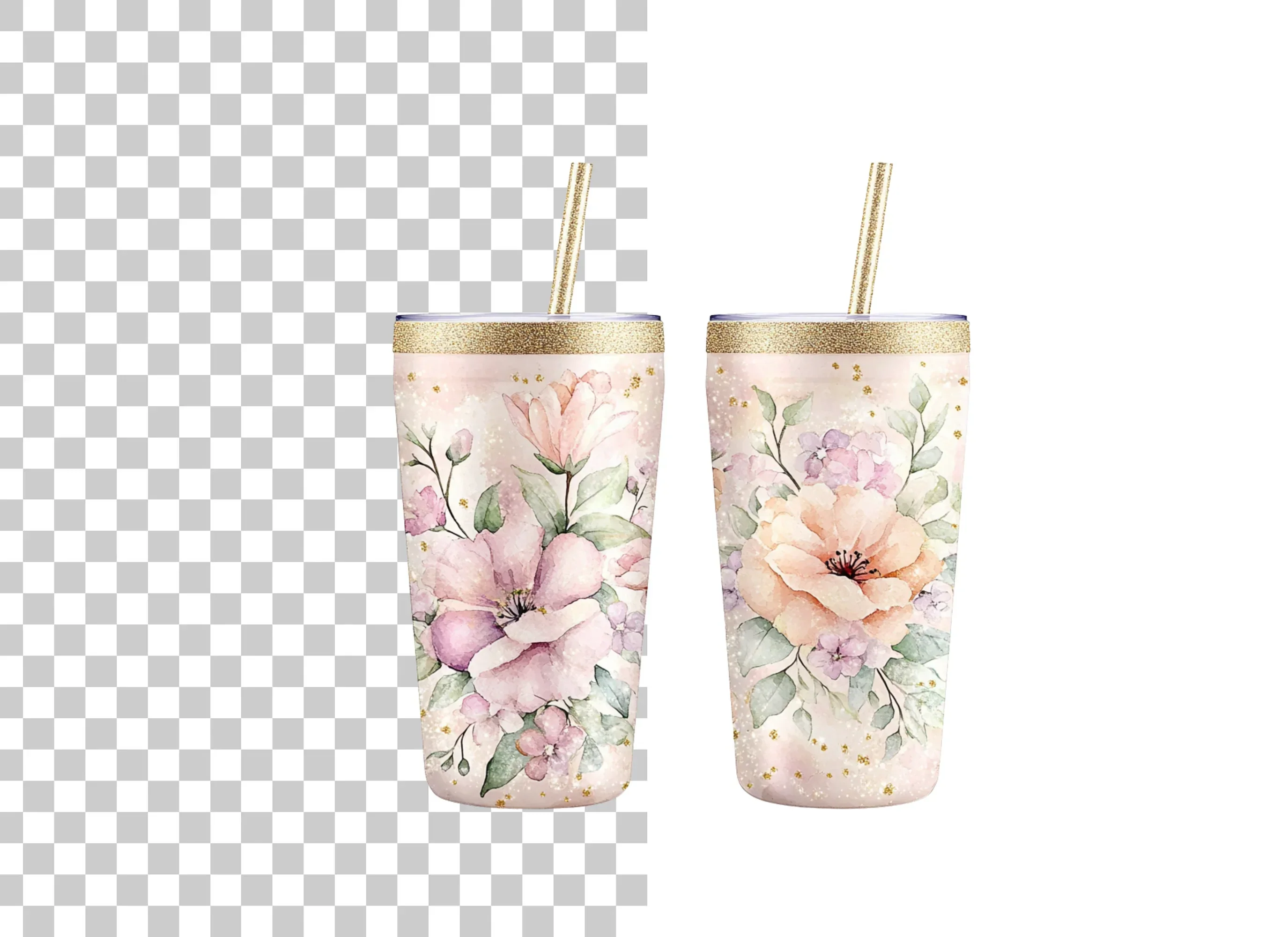 Floral Tumbler Clipart Bundle - Image 2