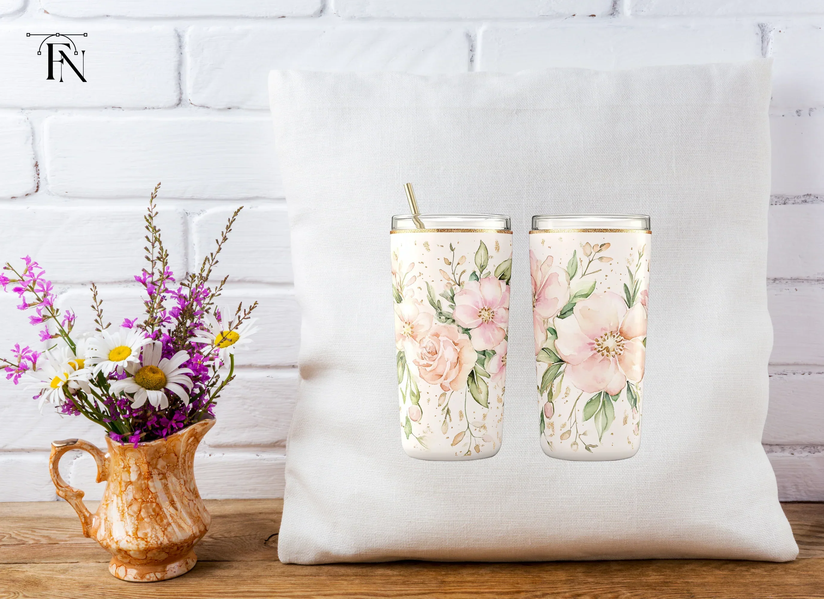 Floral Tumbler Clipart Bundle - Image 5